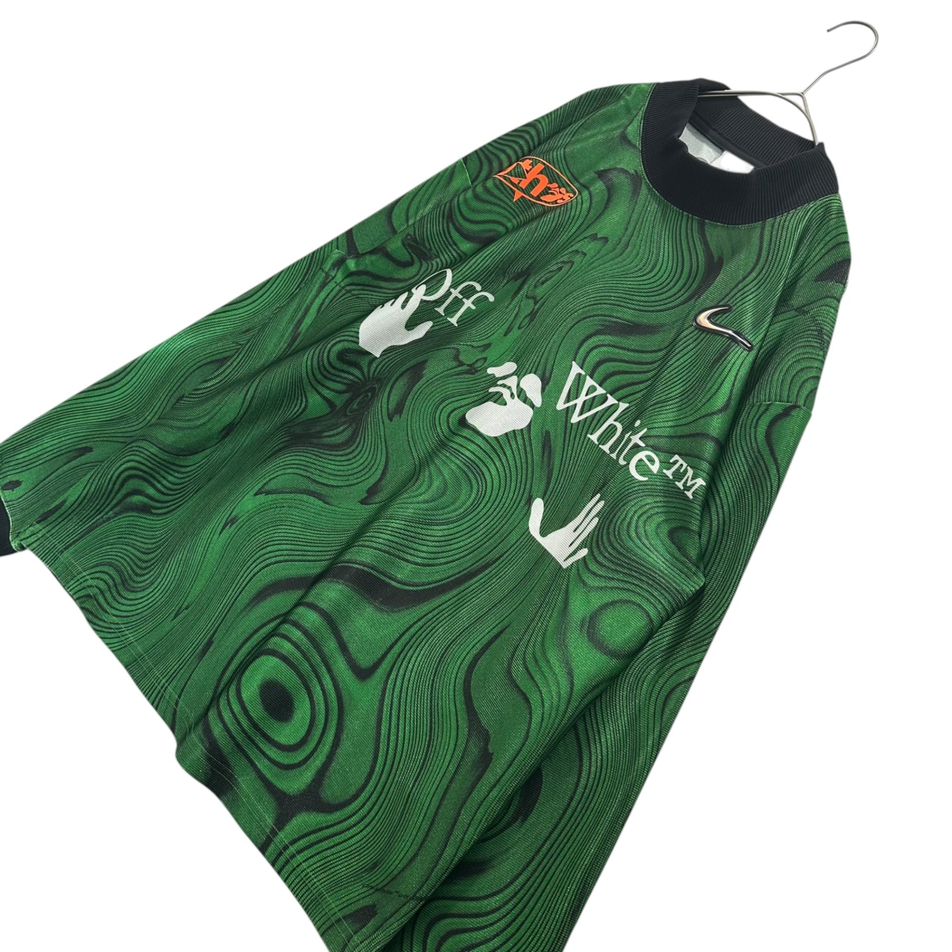 NIKE×Off-White(ナイキ×オフホワイト) Allover Print Jersey オールオーバー プリント ユニフォーム FQ0998-389 S グリーン 長袖 ゲームシャツ