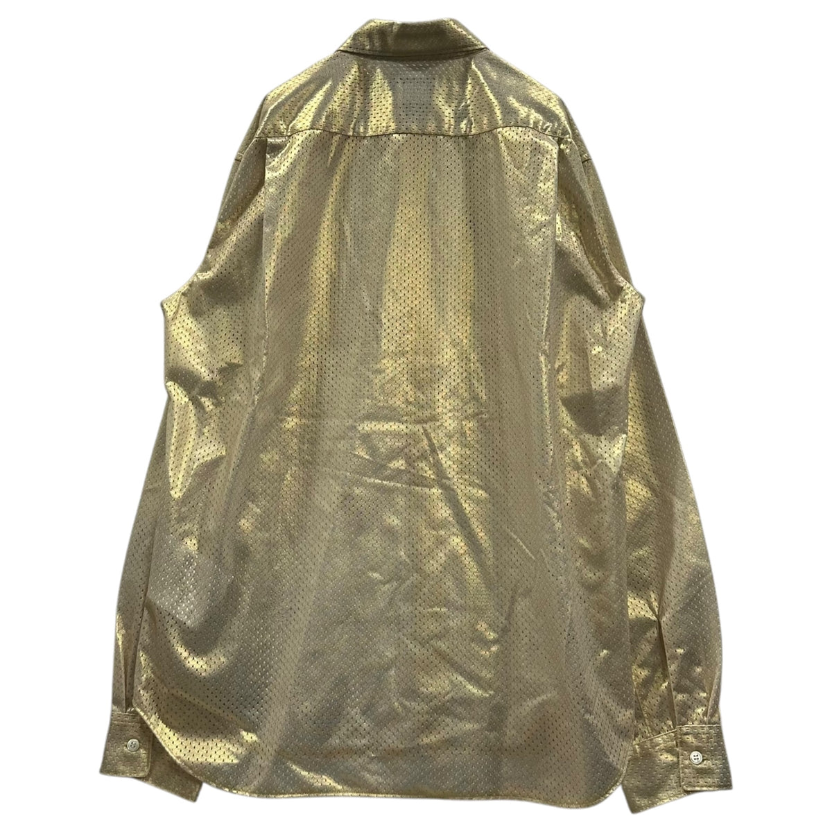 COMME des GARCONS HOMME PLUS(コムデギャルソンオムプリュス) 2026SS qPolyester-Mesh Blouse Shirt エステル メッシュ ブラウス シャツ PQ-T035 M ゴールド AD2025