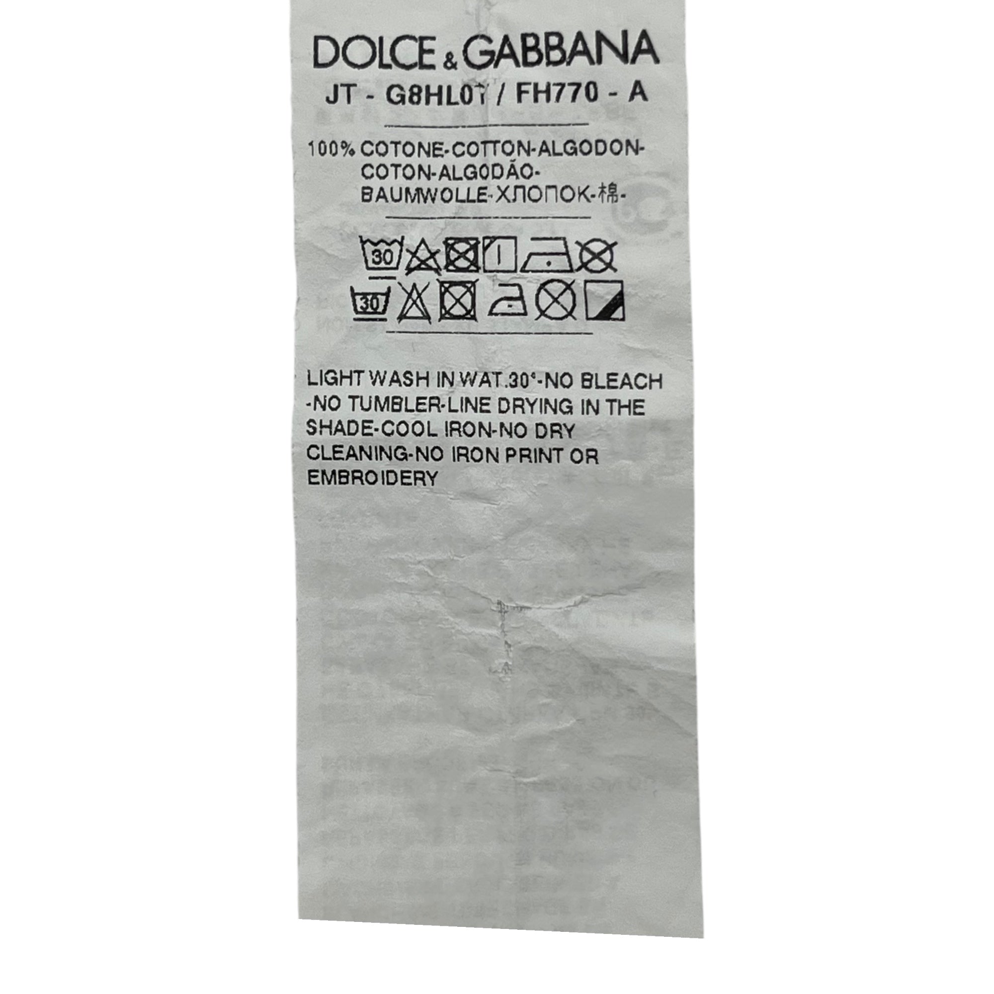 DOLCE&GABBANA(ドルチェ&ガッバーナドルガバ) D&G LOGO TEE ロゴ Tシャツ G8HL0T FH770 44(S程度) ホワイト×ブラック