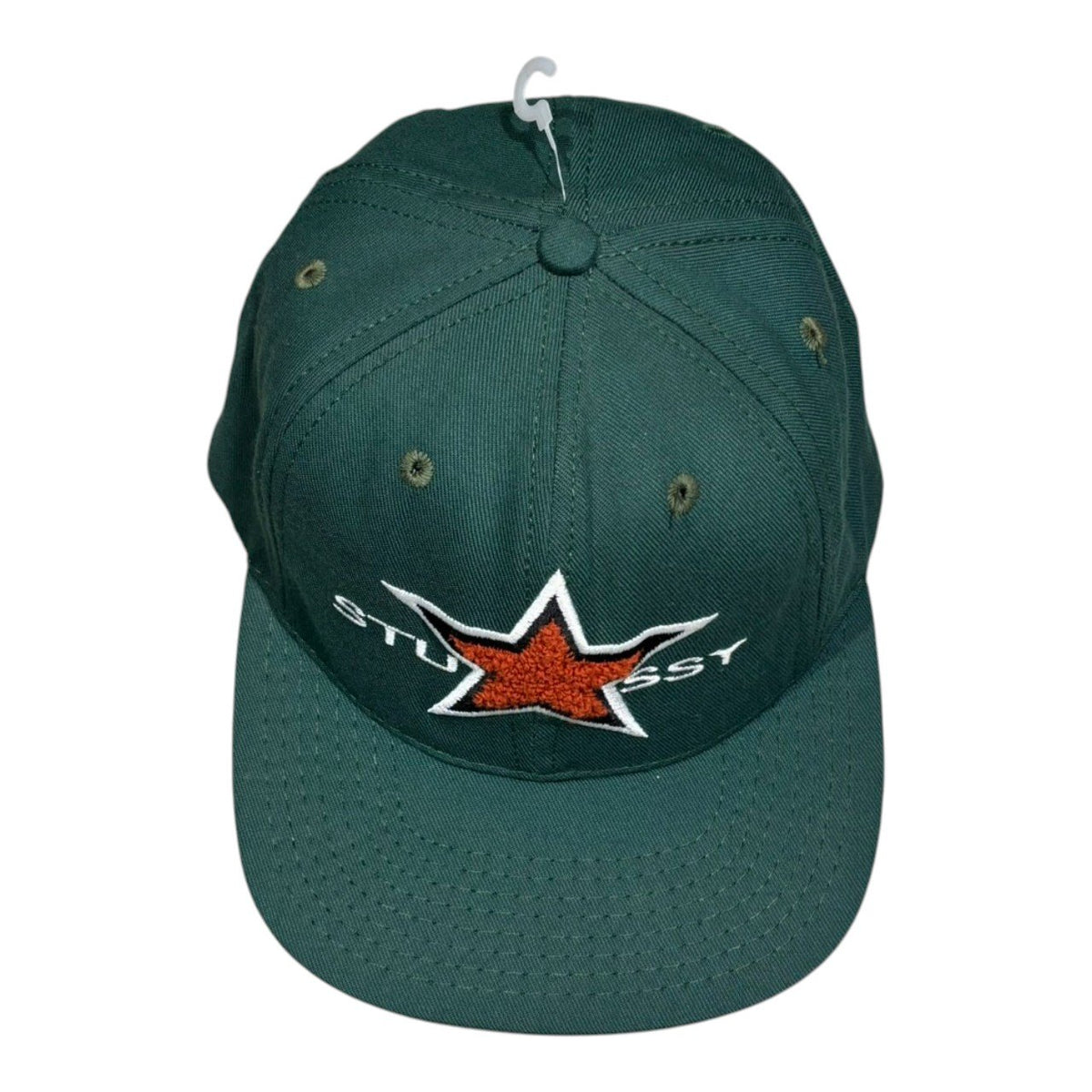 STUSSY(ステューシー) 1990's USA made  "STAR" CAP スター ロゴ スナップバック キャップ グリーン 90年代 OLD 白タグ デッドストック