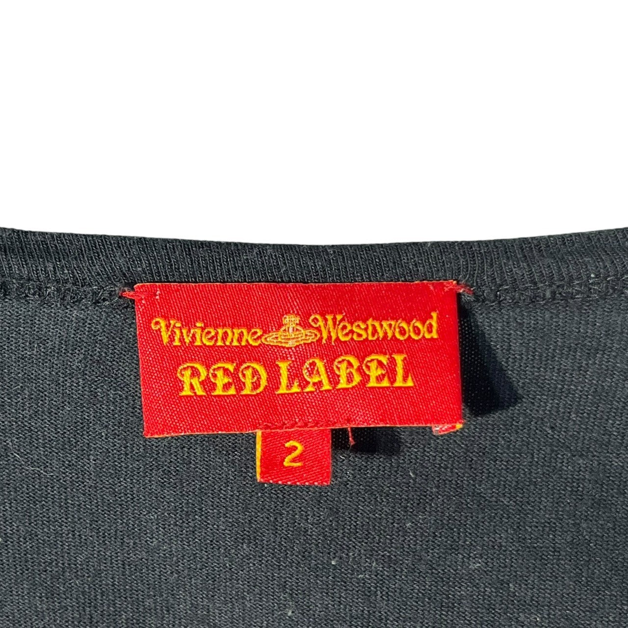 Vivienne Westwood RED LABEL(ヴィヴィアンウエストウッドレッドレーベル) 00's Fist & Orb 3/4 sleeve cut and sew 拳 オーブ 7分袖 カットソー 357-01-35061 2(M) ブラック×ピンク オリゾンティタグ