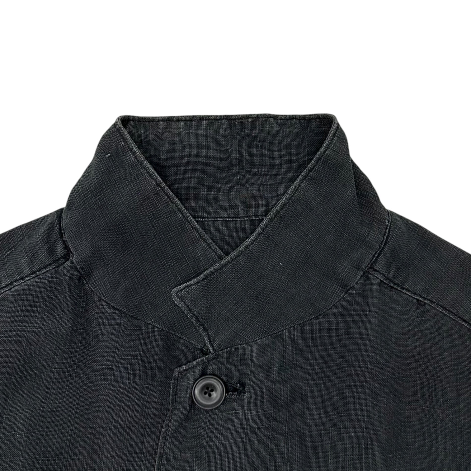 Y's for men(ワイズフォーメン) Early 80s Tag Linen Double Pocket Shirt Jacket 80年代 初期タグ リネン ダブル ポケット シャツ ジャケット MS-Y01-307 FREE(L程度) ブラック