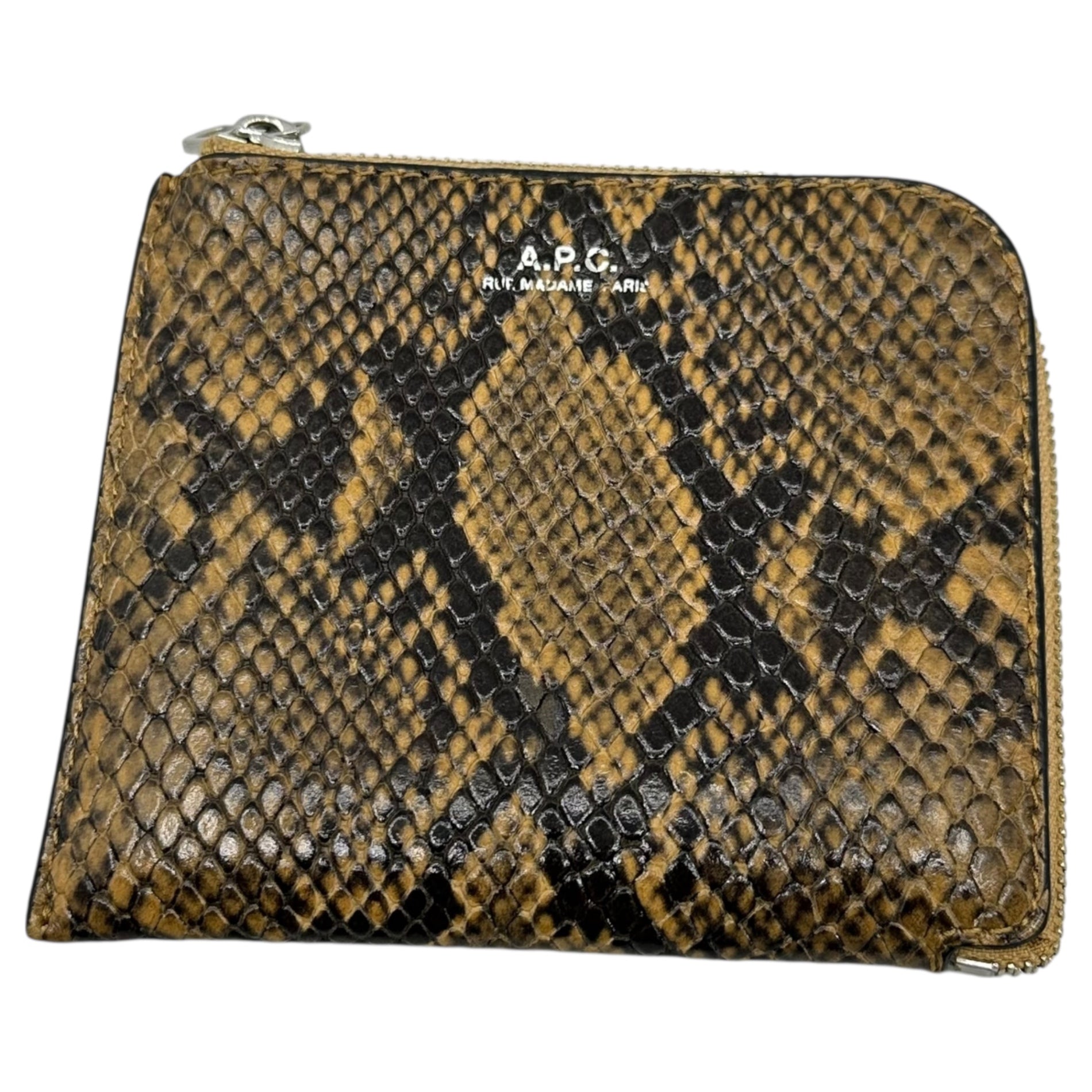 A.P.C.(アーペーセー) L-shaped zip python wallet L字ジップ パイソン型押し ウォレット 財布 ブラウン