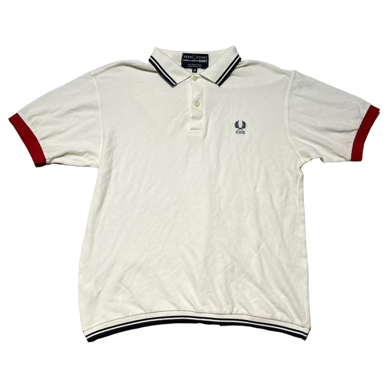 COMME des GARCONS SHIRT × FREDPERRYコムデギャルソンシャツ×フレッドペリー） collaboration polo shirt コラボポロシャツ M ホワイト