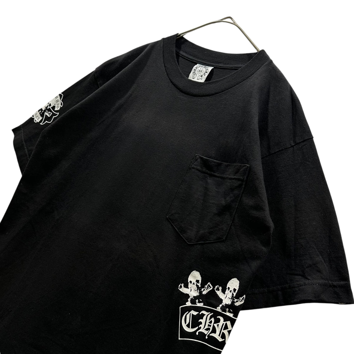 CHROME HEARTS(クロムハーツ) Old CH Foti Print T-Shirt オールド フォティ スカル プリント Tシャツ M ブラック×ホワイト