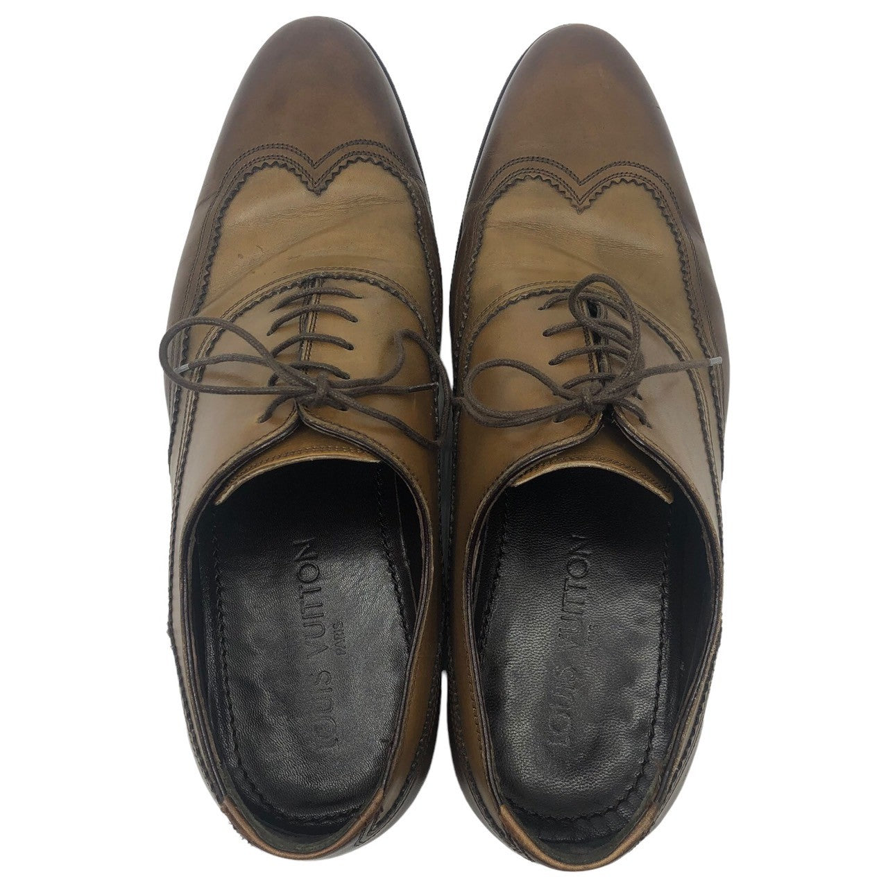 LOUIS VUITTON(ルイヴィトン) wingtip dress shoes ウィング チップ ドレス シューズ 0038 7(26cm程度) ブラウン 内羽 レザー 革靴