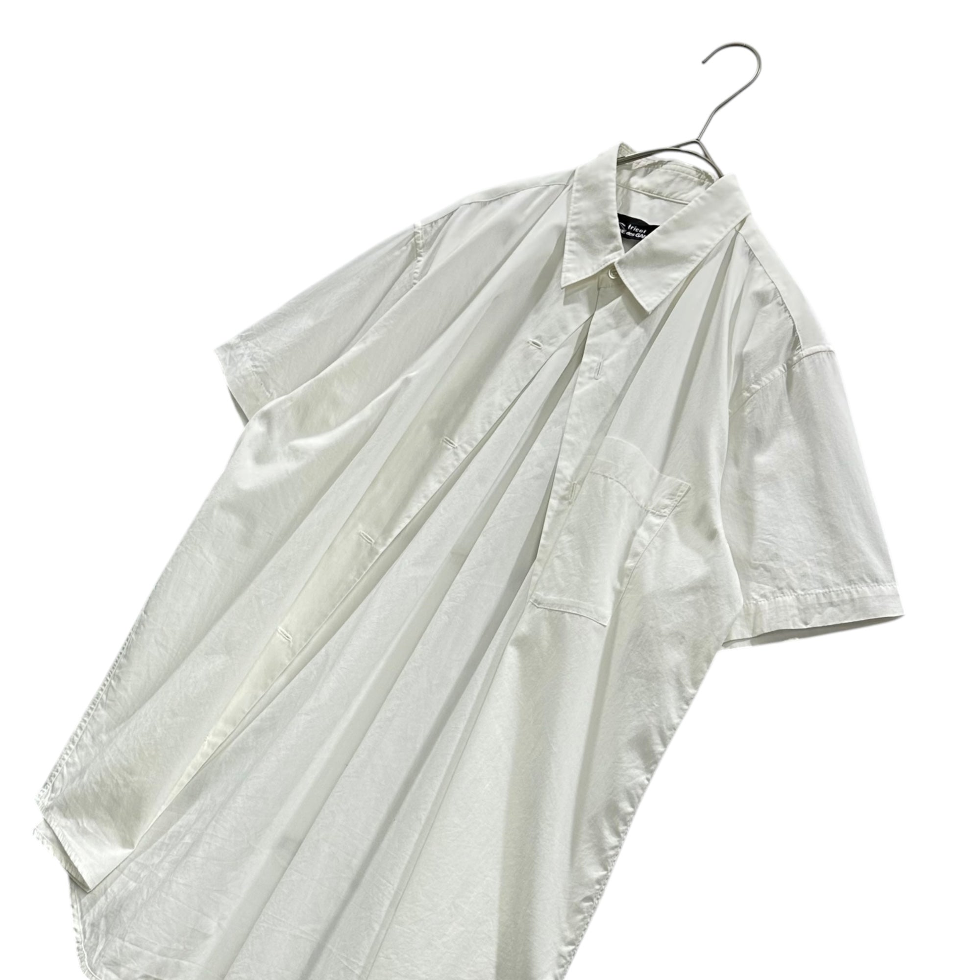 tricot COMME des GARCONS(トリココムデギャルソン) 1991SS Regular-Collar Short-Sleeve Buttonless Shirt レギュラーカラー 半袖 ボタンレス シャツ TB-020010 FREE ホワイト AD1990 男性着用可能