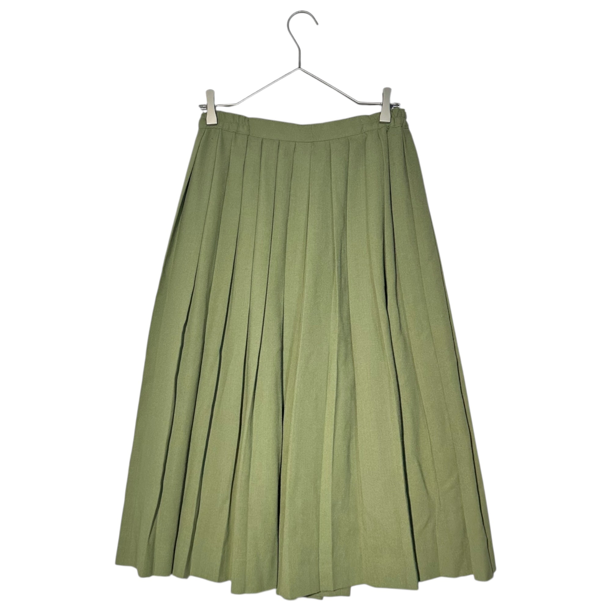 Euro vintage(ヨーロッパヴィンテージ) 80'~90's pale smokey green pleated gaucho pants プリーツガウチョパンツ 表記無し(M～Lサイズ程度) グリーン