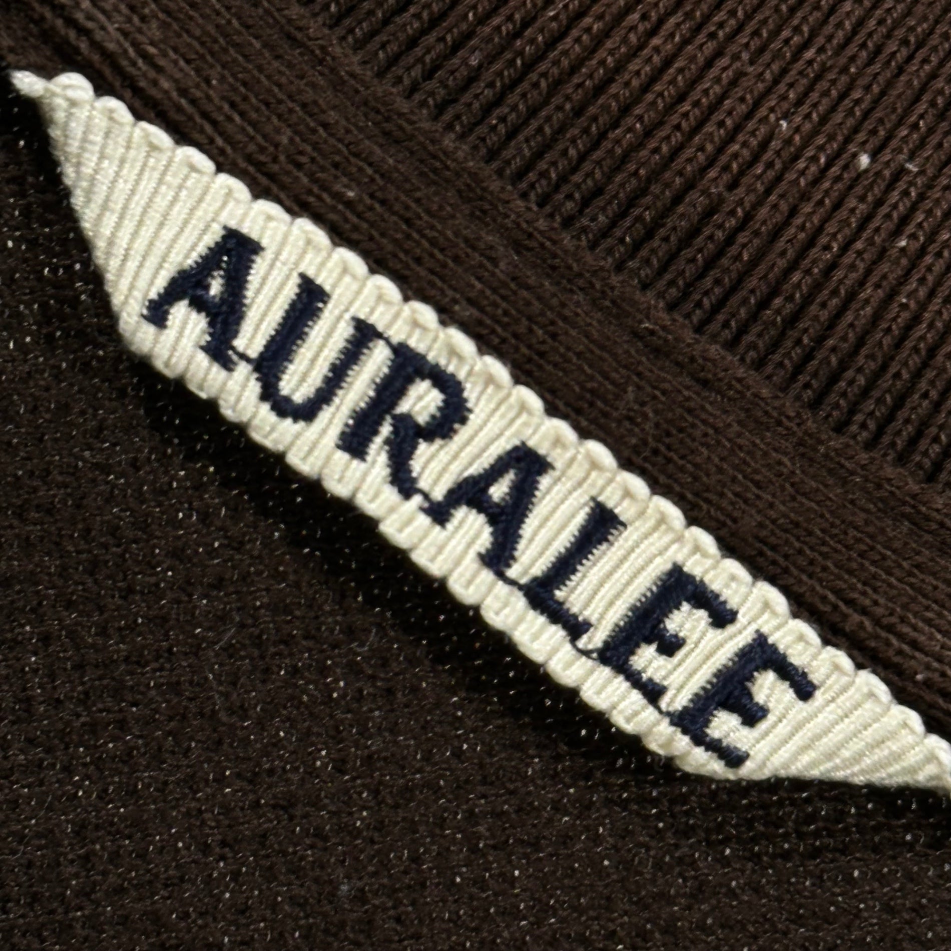 AURALEE(オーラリー) 2021SS SUPER FINE COTTON SALT SHRINK PIQUE BIG POLO スーパー ファイン コットン ソルト シュリンク ビッグ ポロシャツ A21SP01EK 4 ブラウン