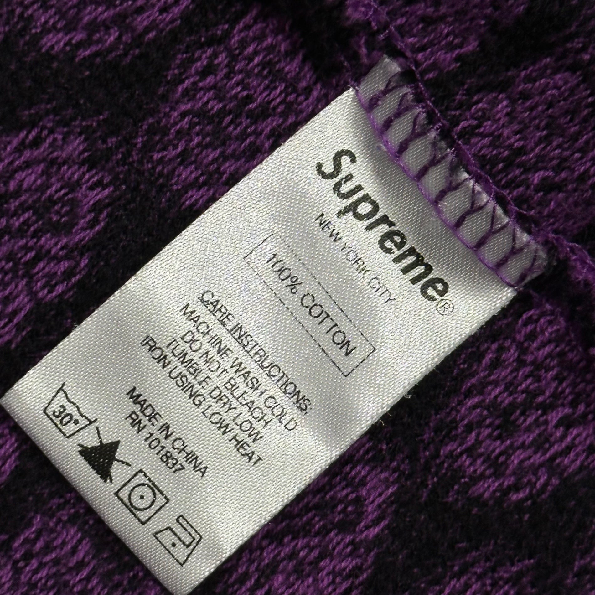 SUPREME(シュプリーム) 2015SS Jacquard All-Over Print Knit Tee ジャガード 総柄 ニット Tシャツ XL パープル