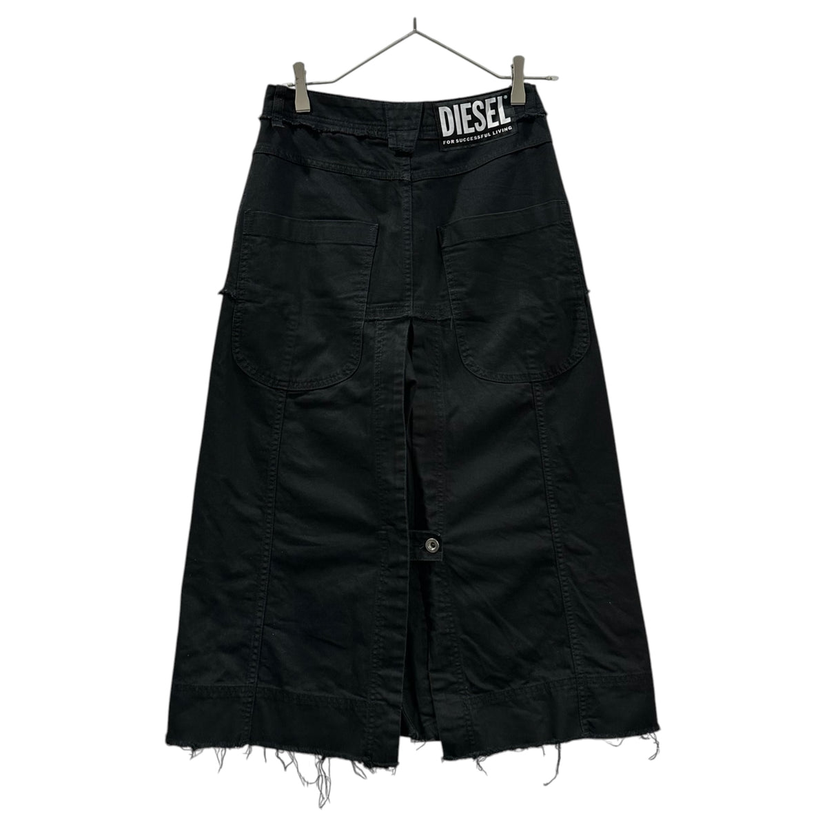 DIESEL(ディーゼル) Front-Button Cut-Off Back-Slit Skirt フロント ボタン カットオフ バック スリット スカート 00SF9D P-JORGE 0WAWK 25 ブラック