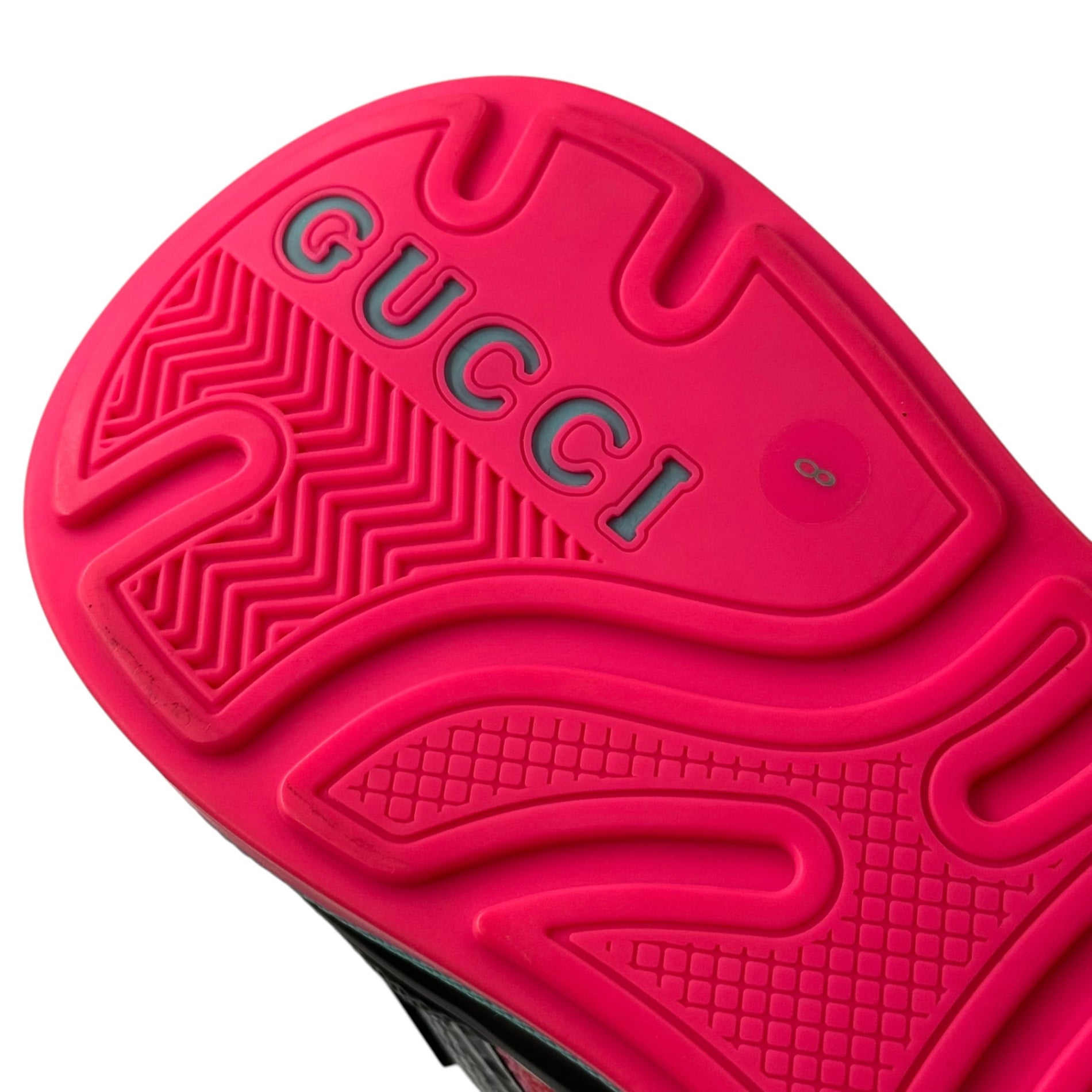 GUCCI(グッチ) 20SS Ultrapace R Mismatched - Neon Pink Yellow ウルトラペース R ワイヤー ダイヤル スニーカー 623151 8(27cm程度) イエロー×ピンク ディスク アシンメトリー