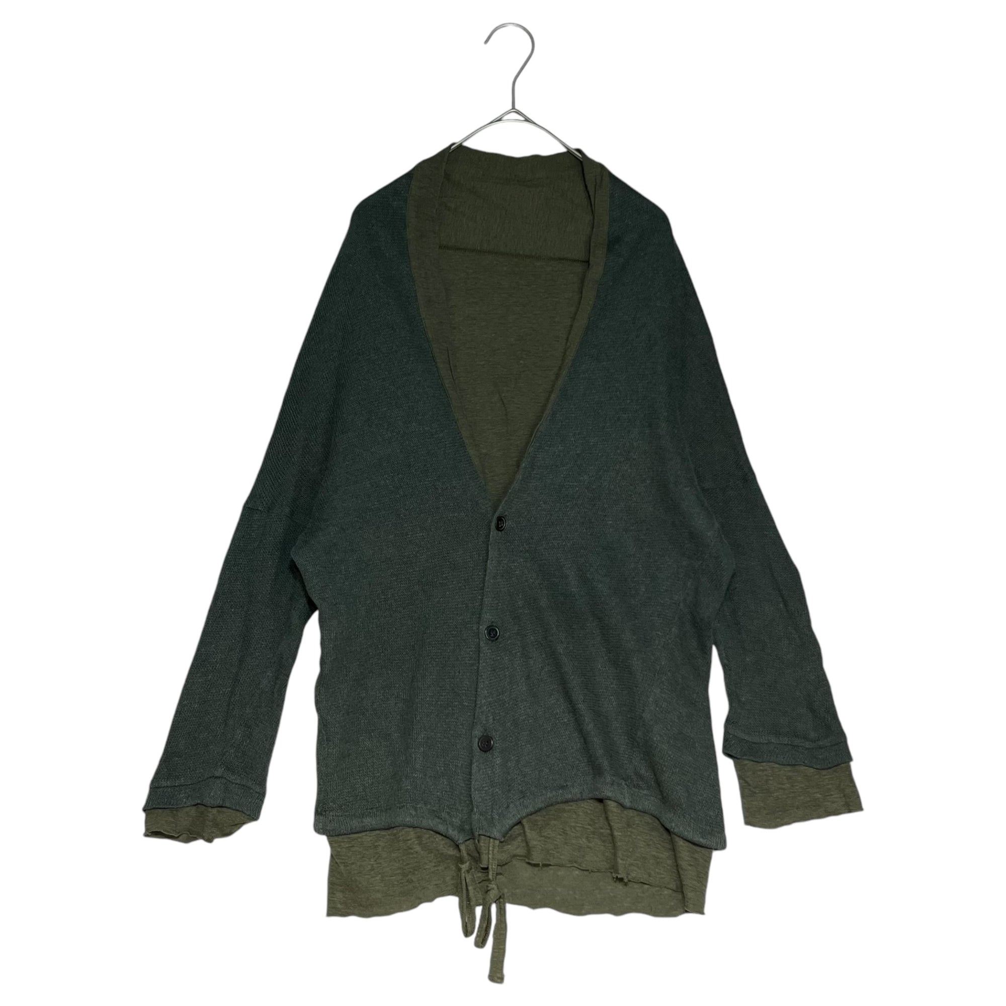 Y's(ワイズ) Layered type linen cardigan レイヤードタイプ リネン カーディガン YP-T32-866 S カーキ