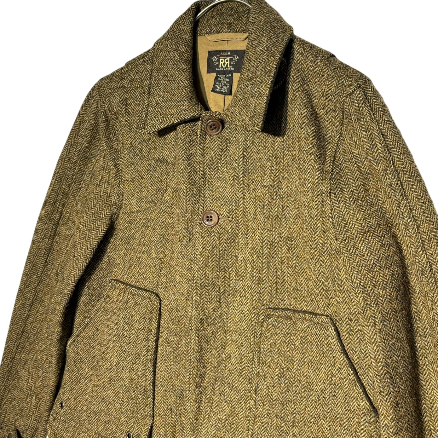 RRL(ダブルアールエル) Herringbone wool hunting jacket ウール ハンティング ジャケット 3 ブラウン ツイード