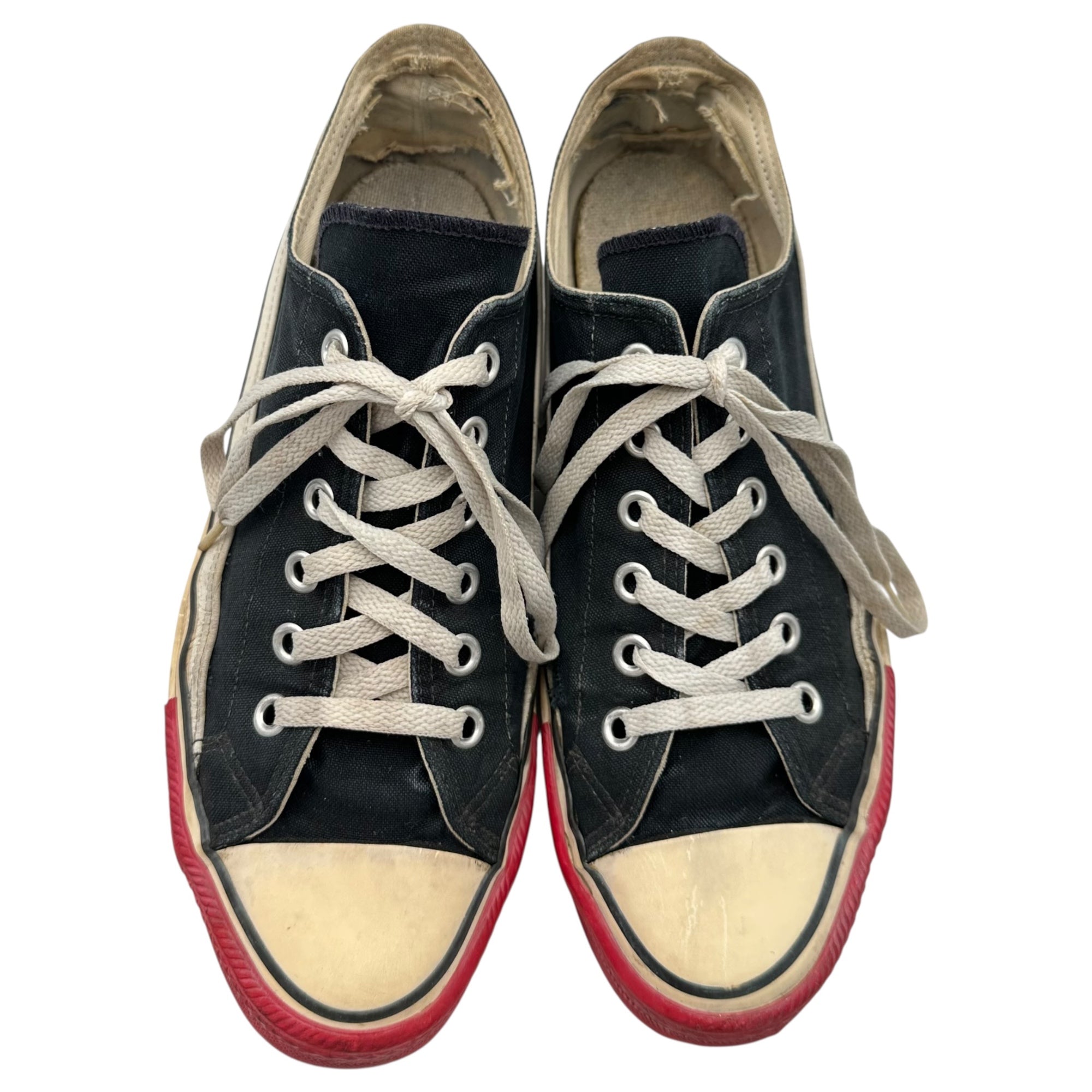 UNDERCOVER(アンダーカバー) 96AW WIRE Period Toe-Painted All Star Type Low-Cut Sneakers ワイヤー期 つま先塗装 オールスター タイプ ローカットスニーカー L(27.5~28.0cm程度) ブラック×ホワイト×レッド 1996年 初期アイテム 稀少 AS型