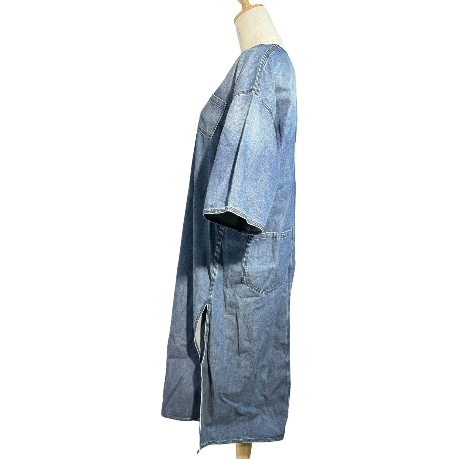 MM6 Maison Margiela(エムエムシックス) 19SS V-Neck Denim Smock Dress Vネック デニム スモック ワンピース S52CT0376 S30512 36(S程度) インディゴ
