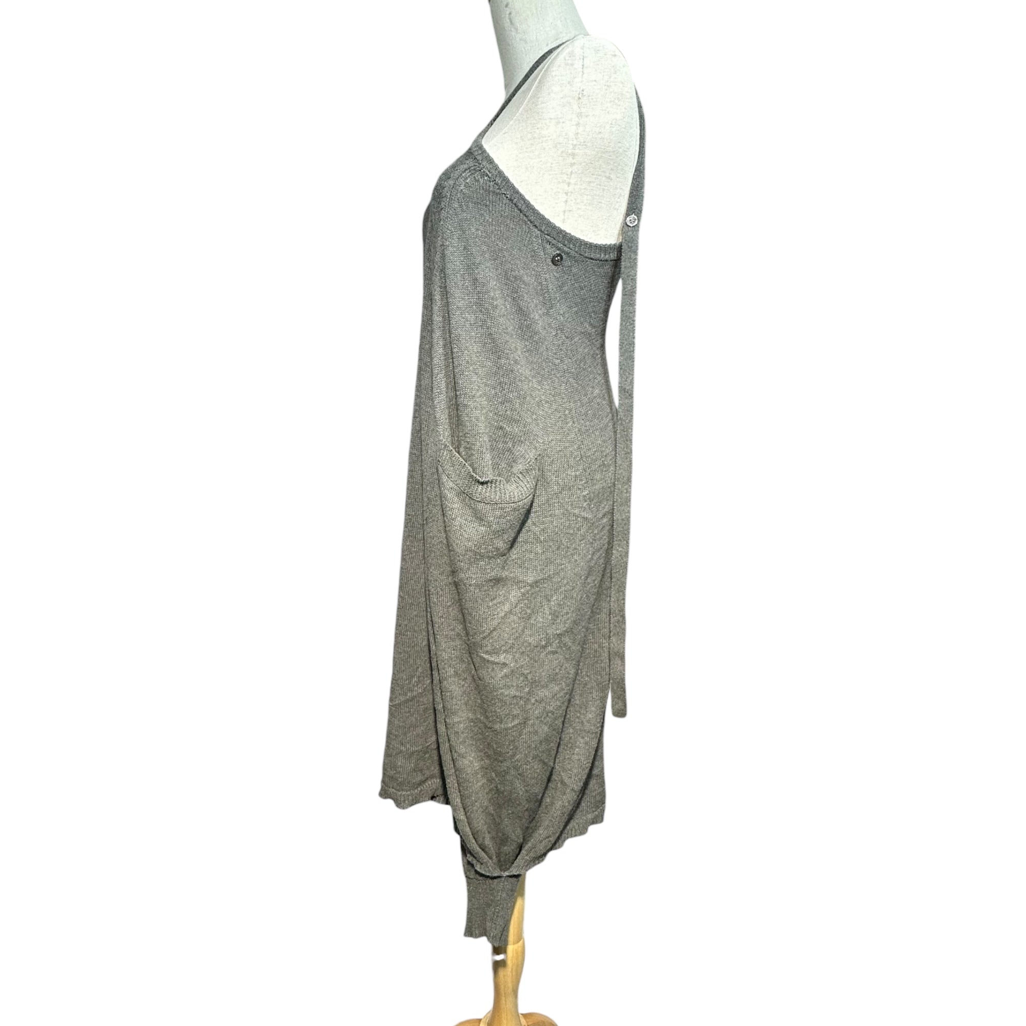 Y's(ワイズ) Shaped Sleeveless Cotton Knit Dress 変形 ノースリーブ コットン ニット ワンピース YO-K05-070 2 グレー サロペット