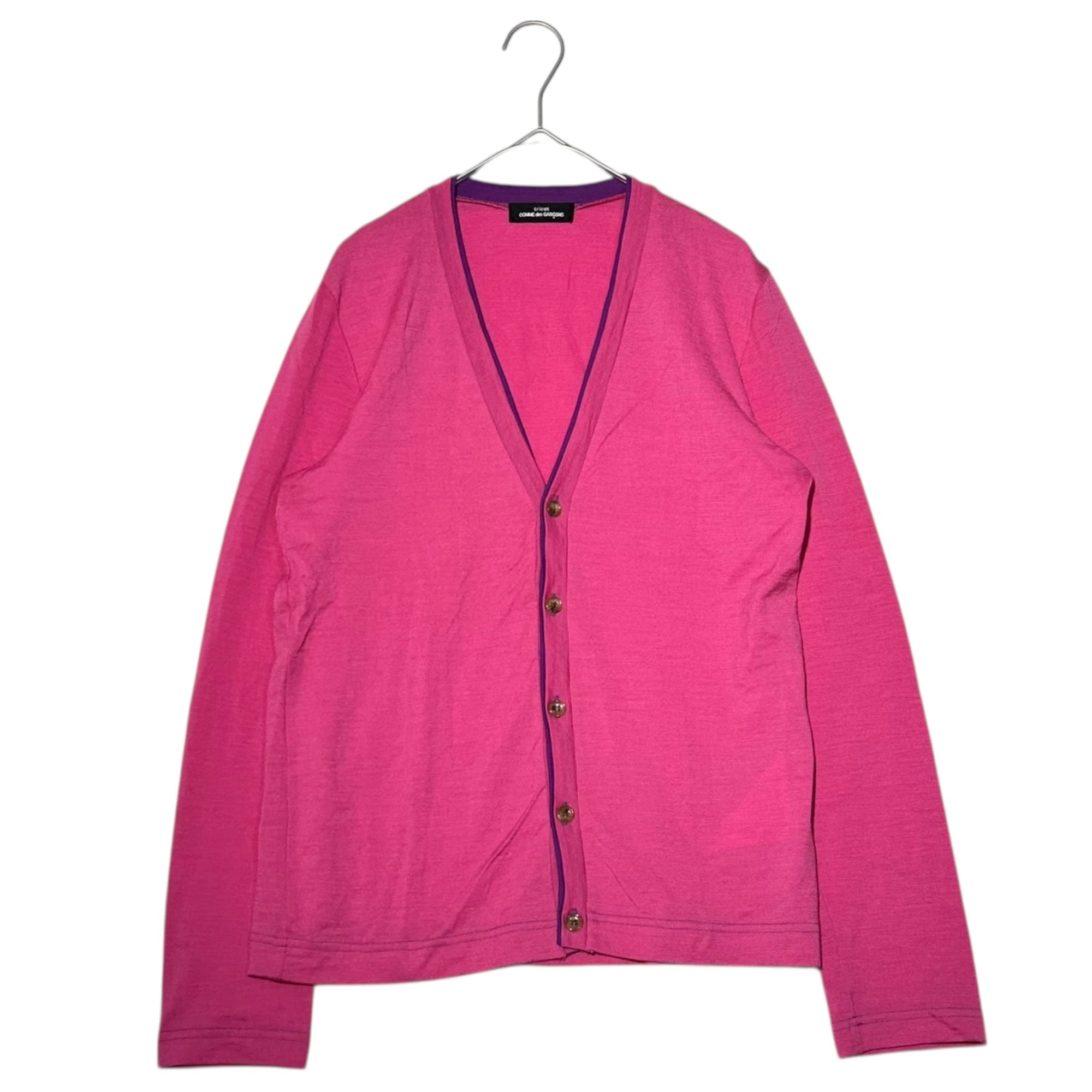 tricot COMME des GARCONS(トリココムデギャルソン) 09AW Peach Pink Wool Cardigan パイピンク ウール カーディガン TD-T058 表記無(M程度) ピンク×パープル AD2009