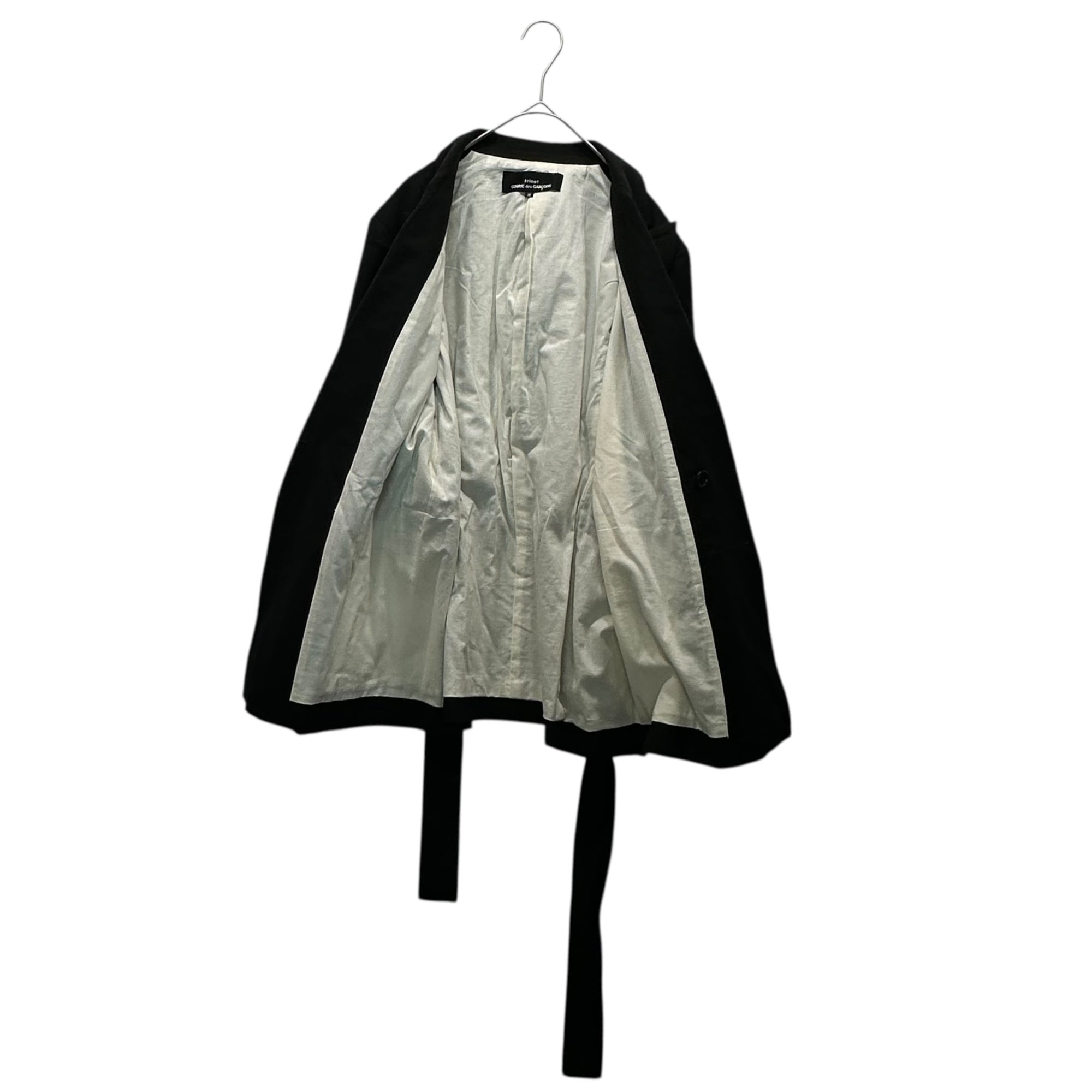 tricot COMME des GARCONS(トリココムデギャルソン) 21AW Belted Peaked Lapel Jacket ベルテッド ピークド ラペル ジャケット TH-J011 S ブラック AD2021