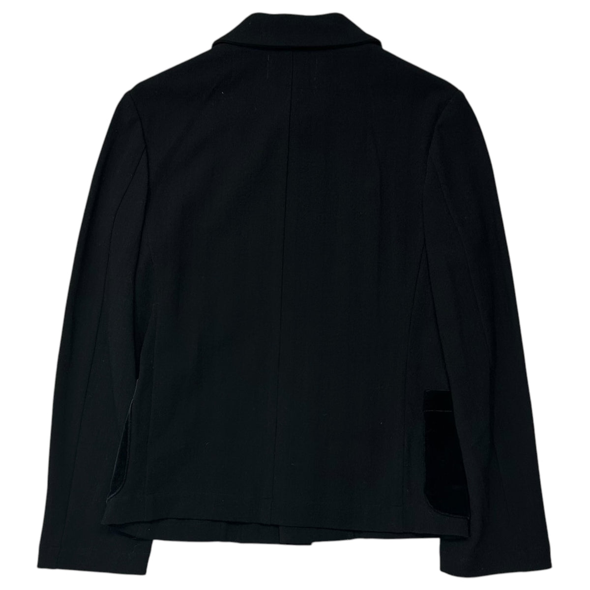 tricot COMME des GARCONS(トリココムデギャルソン) 2000AW Velour-Pocketed Round-Collar Short Coat ベロアポケット 丸襟 ショート コート TJ-04041S S ブラック AD2000 00s アーカイブ