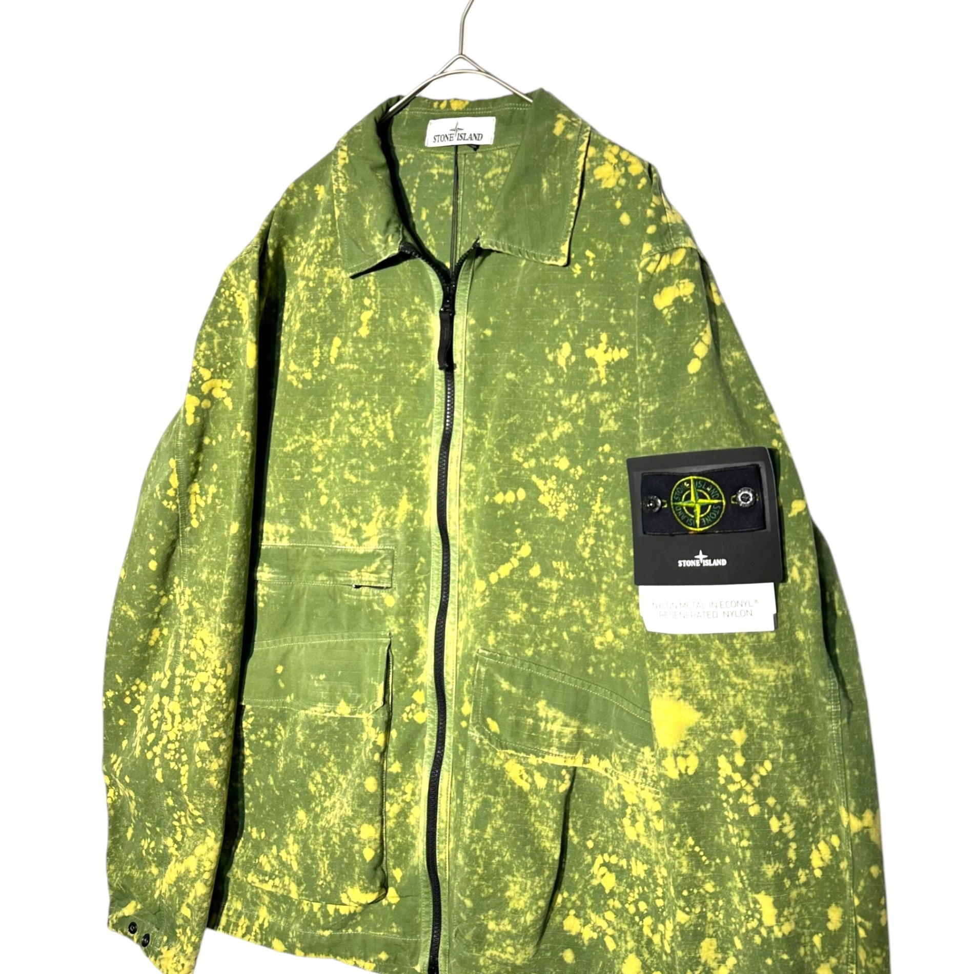 STONE ISLAND(ストーンアイランド) 22SS Green Off-Dyed OVD Camo Overshirt Jacket カモ柄 オーバー シャツ ジャケット 761512122 XL グリーン