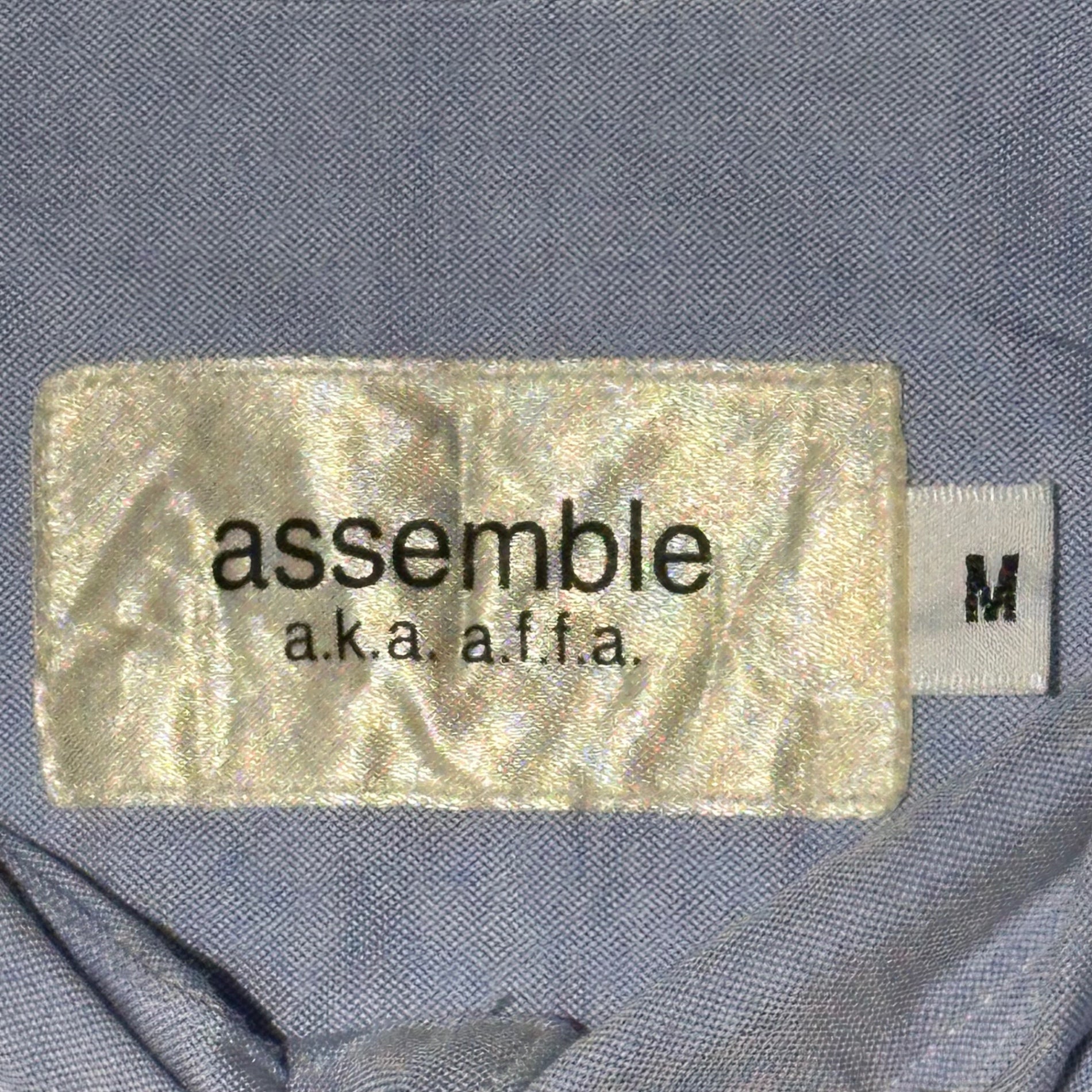 assemble a.k.a AFFA(アッセンブルエーケーエーエーエフエフエー) Striped Round-Neck L/S Shirt ストライプ 丸襟 長袖 シャツ AFH4401-2 M ブルー×ネイビー