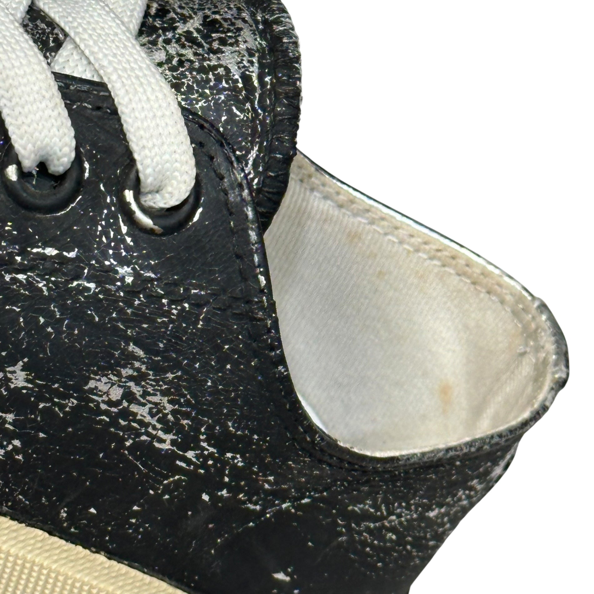 MAISON MARGIELA(メゾンマルジェラ) 2019AW TABI Canvas Sneakers 足袋 キャンバス スニーカー ペンキ S58WS0110 37(23.5～24.cm程度) ブラック×シルバー ローカット タビ
