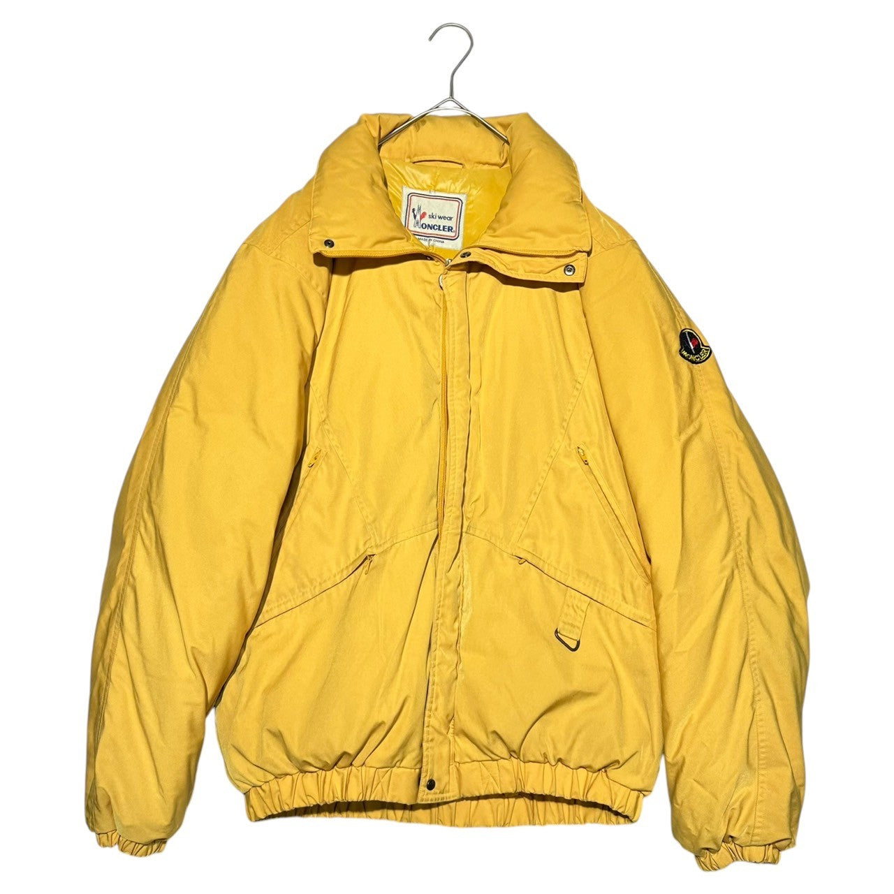 MONCLER(モンクレール) 80's Asics vintage down jacket アシックス製 ヴィンテージ ダウン ジャケット SMQ119 170(ML程度) イエロー 80年代 OLD