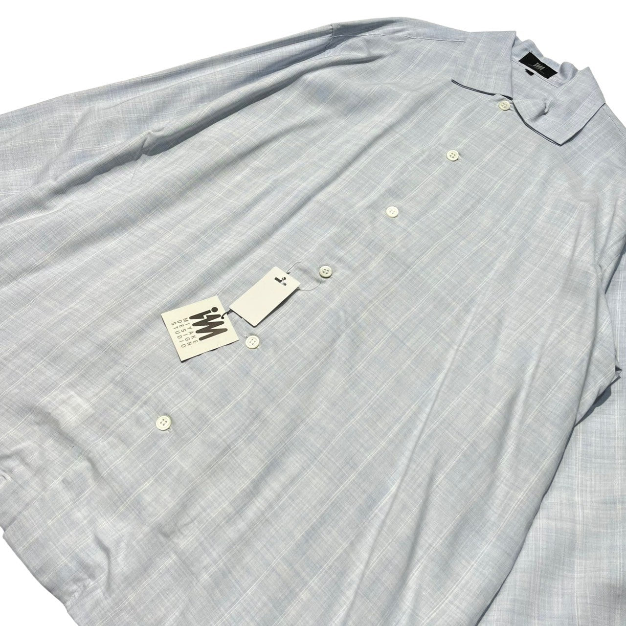 MIYAKE DESIGN STUDIO(ミヤケデザインスタジオ) 80's ~ 90's Polynosic regular collar shirt ポリノジック レギュラーカラー シャツ ハミルトン社製 IMIT LP2172-31 M ブルー 80年代 ~ 90年代 イッセイミヤケ