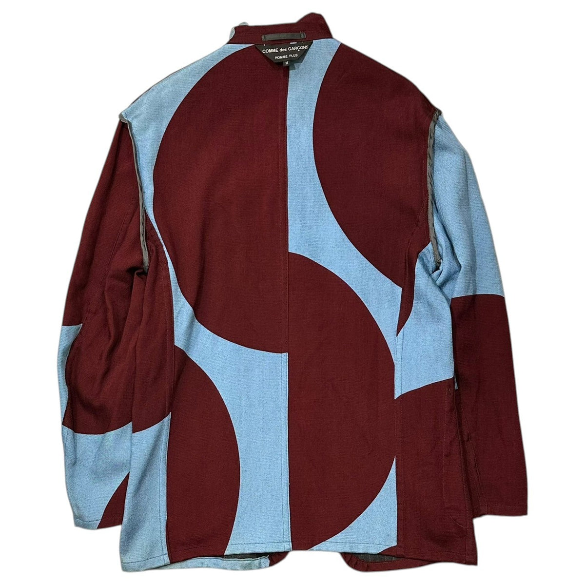 COMME des GARCONS HOMME PLUS(コムデギャルソンオムプリュス) 2001SS Double-Face-Era Reversible Design Tailored Jacket ダブル フェイス 期 裏表 デザイン テーラード ジャケット PJ-10020M M グレー×ライトブルー×ワインレッド AD2001 00s アーカイブ