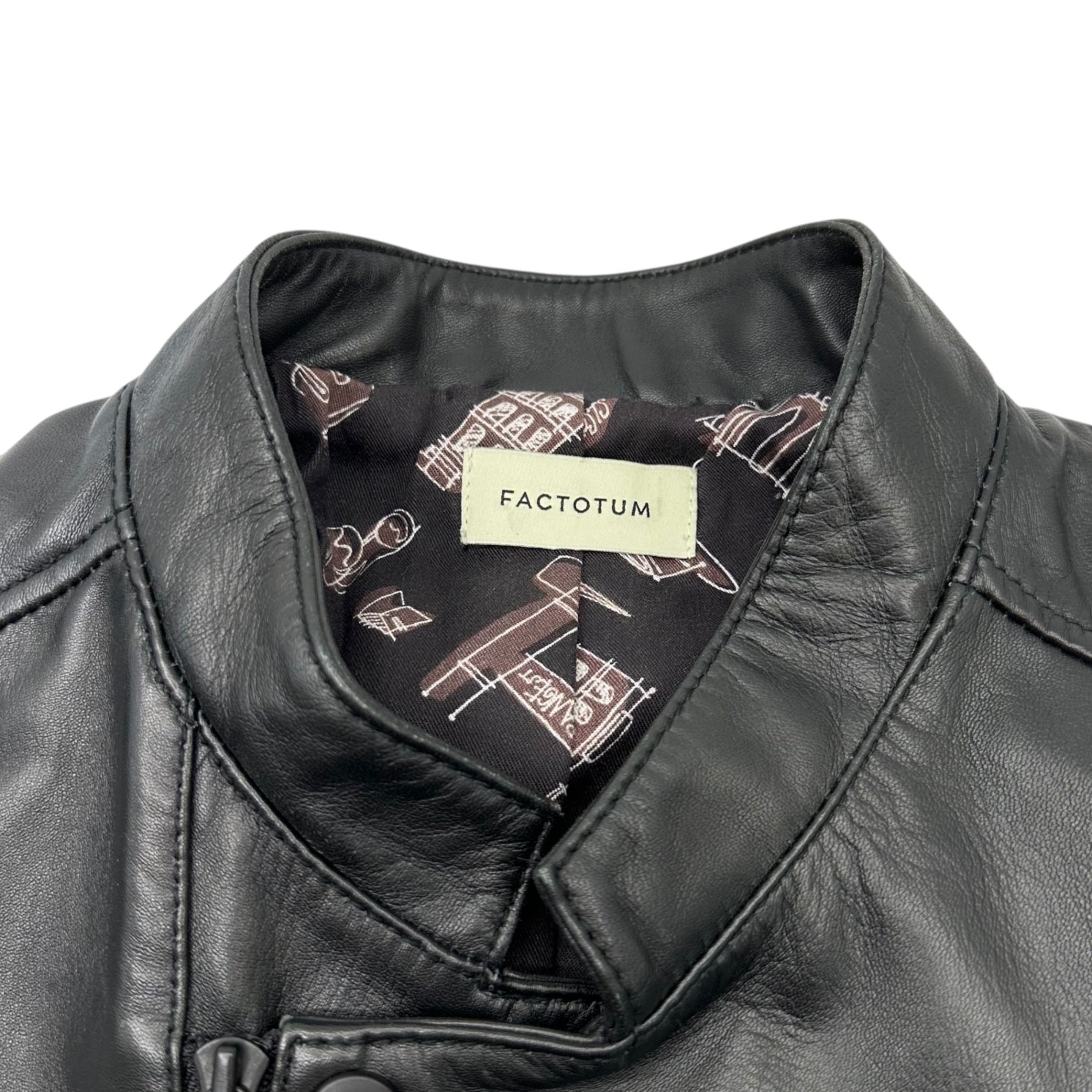 FACTOTUM(ファクトタム) VerteX 別注 Sheepskin semi-double rider jacket シープ スキン セミダブル ライダース ジャケット 09010139 44 ブラック レザー