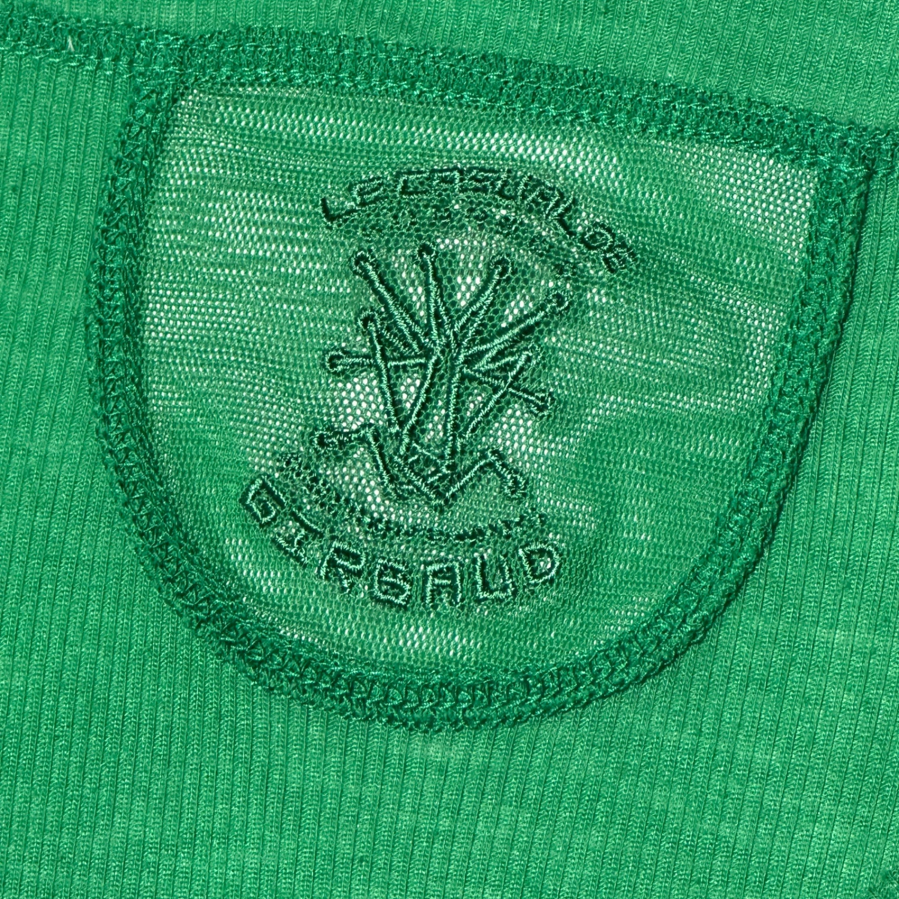 MARITHE FRANCOIS GIRBAUD(マリテフランソワジルボー) 00's Mesh Logo Long-Sleeve T-Shirt メッシュ ロゴ 長袖 カットソー F7-6079 S グリーン Y2K