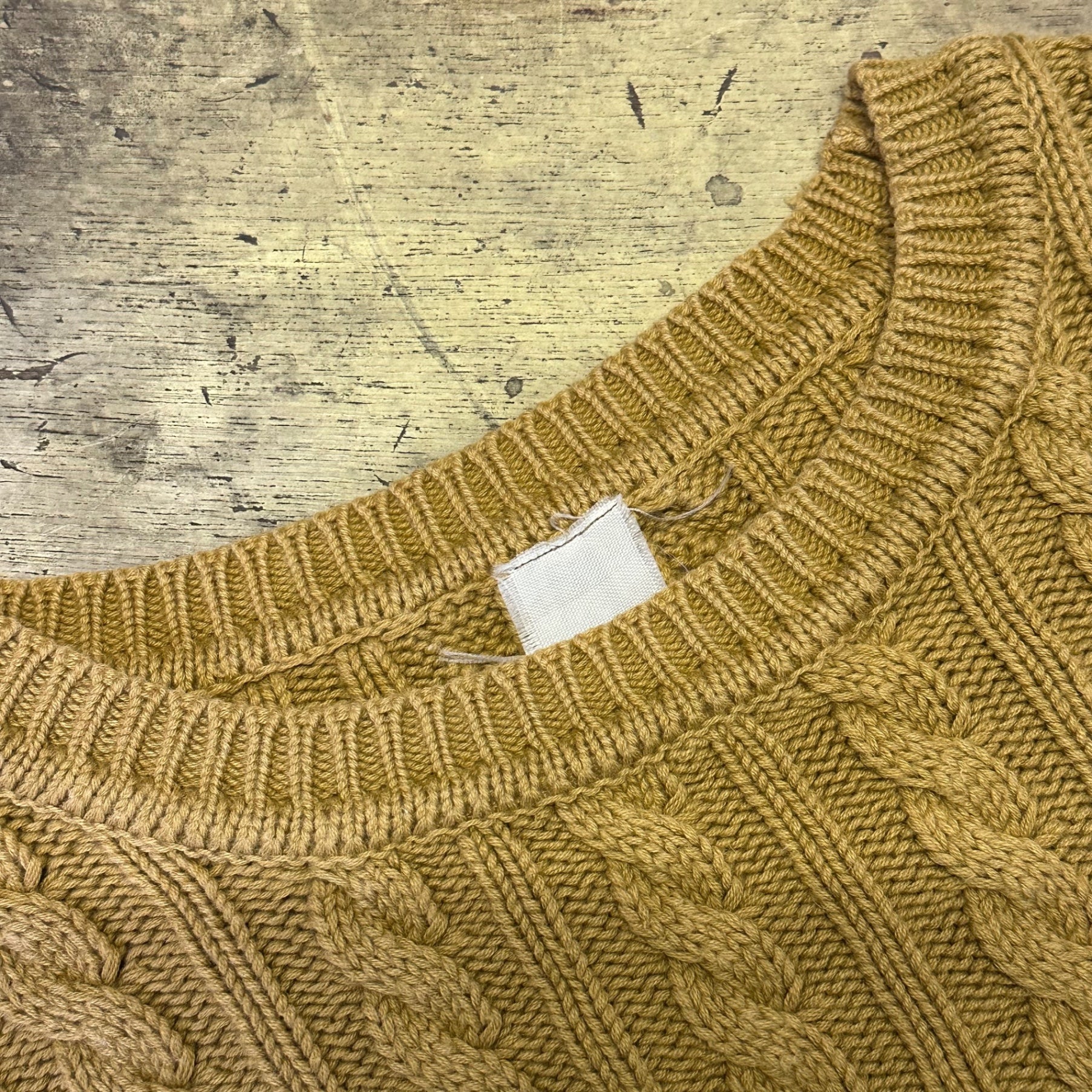 VINTAGE(ヴィンテージ) 90's cable knit pullover ケーブルニット プルオーバー FREE マスタード