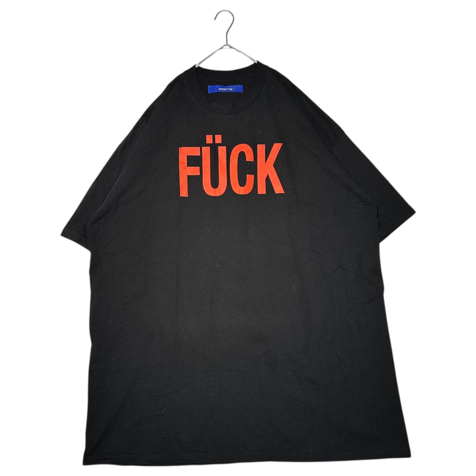 HYACYN(ハイアシン) TEE FÜCK OVSERSIZED ファック オーバーサイズ Tシャツ FREE ブラック×レッド