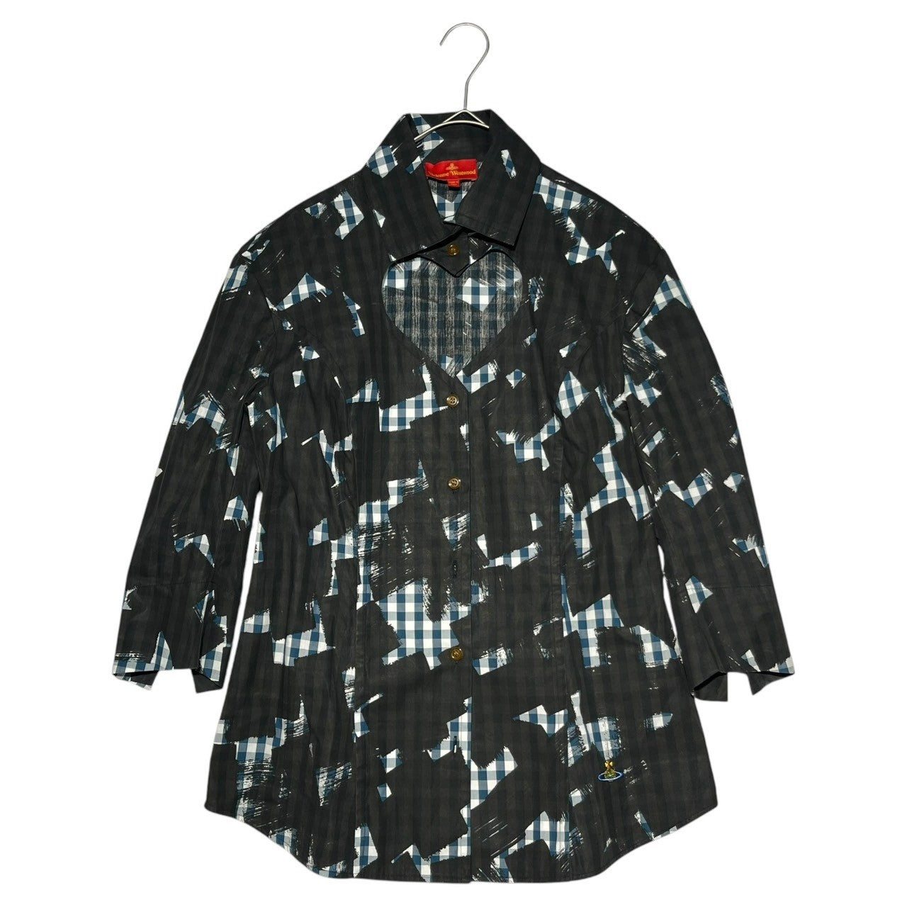 Vivienne Westwood RED LABEL(ヴィヴィアンウエストウッドレッドレーベル) 17SS Plaid Love Shirt チェック柄 ラブシャツ 12-01-871017 42(S) ブルー×ブラック