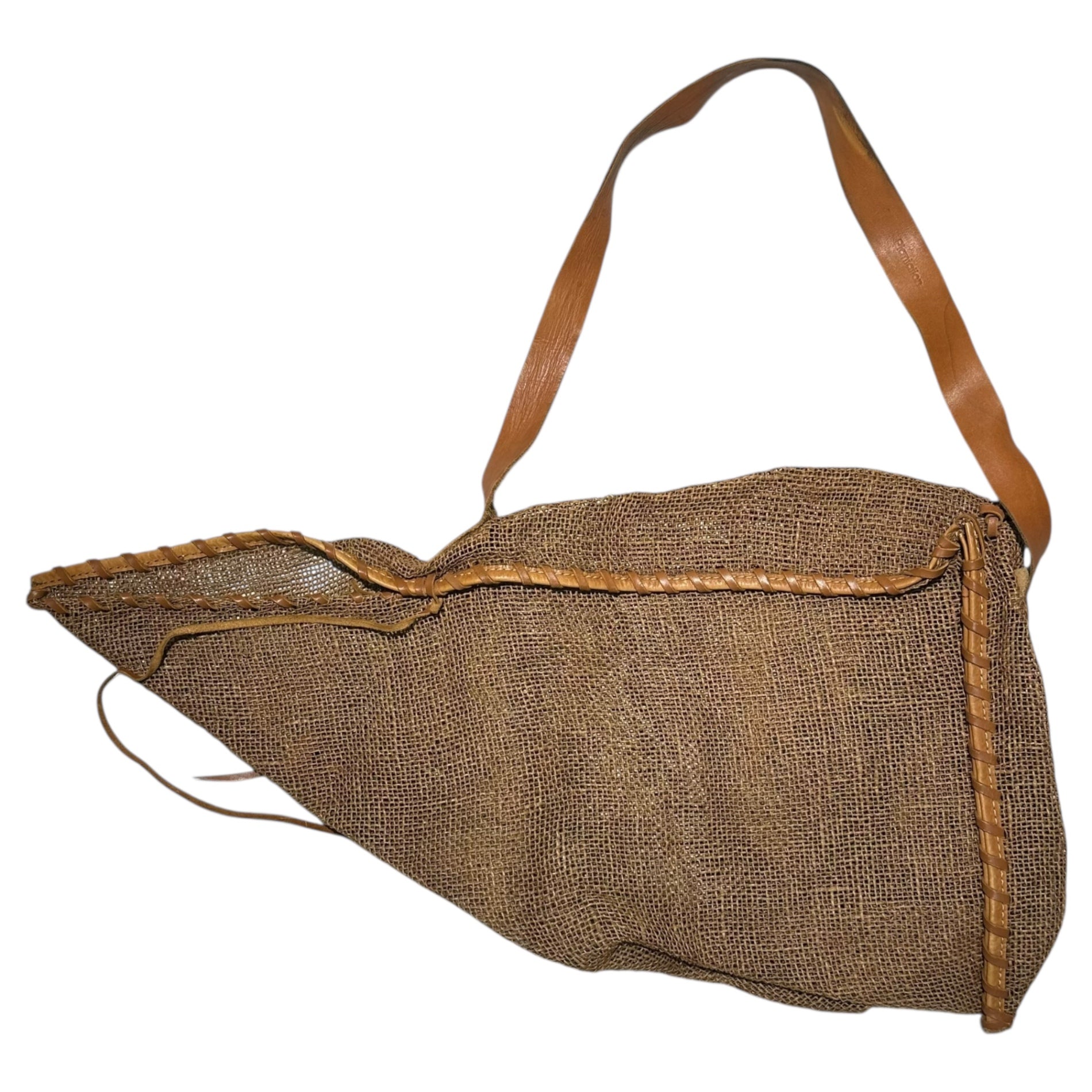plantation(プランテーション) 80's Linen Straw Triangle Shoulder Bag リネン ストロー トライアングル ショルダー バッグ PP41087 ブラウン