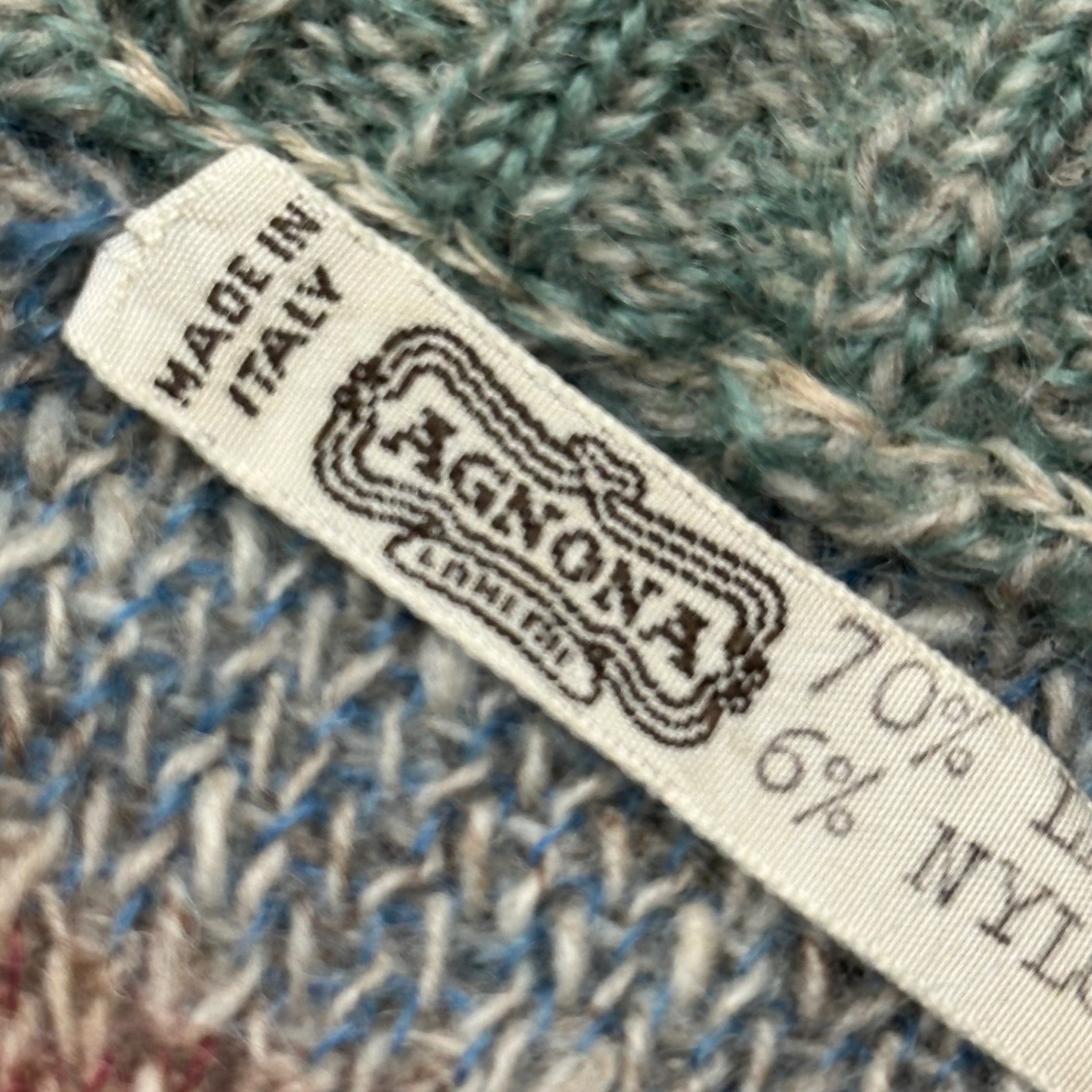 VINTAGE(ヴィンテージ) 70~80's Mohair-Blend Checked Wool Cardigan 70~80年代 モヘア混 チェック ウール カーディガン 表記無(L程度) ブルー×ベージュ×レッド ヴィンテージ モヘア 24% モヘヤ