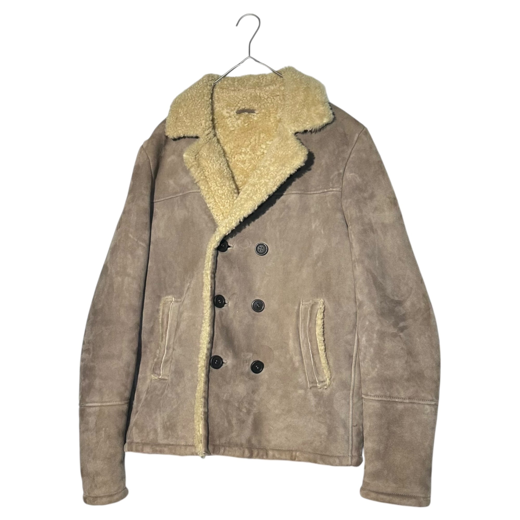 MEATPACKING D for Ron Herman (ミートパッキング・ディ フォー ロンハーマン) Mouton Boa Lunch Coat ムートン ボア ランチコート M グレージュ