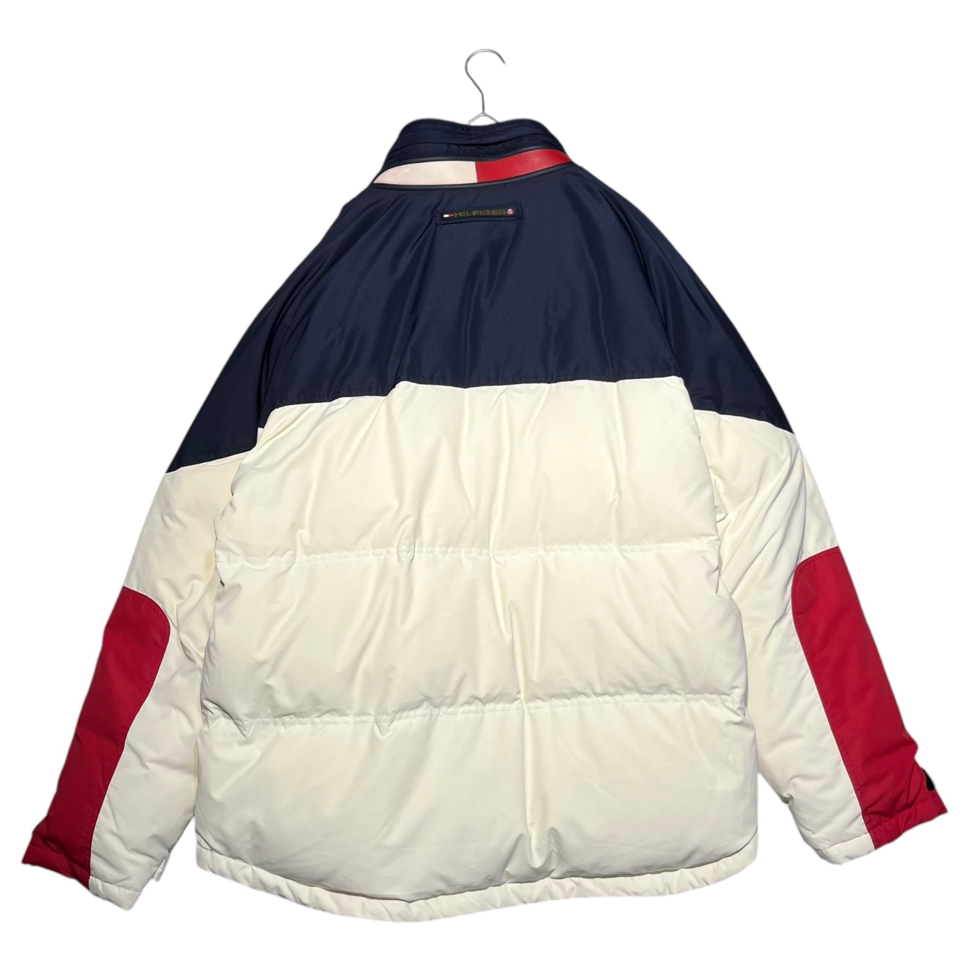 TOMMY HILFIGER(トミーヒルフィガー) Trico color down jacket トリコカラー ダウン ジャケット 0513794 XL ホワイト×ネイビー×レッド