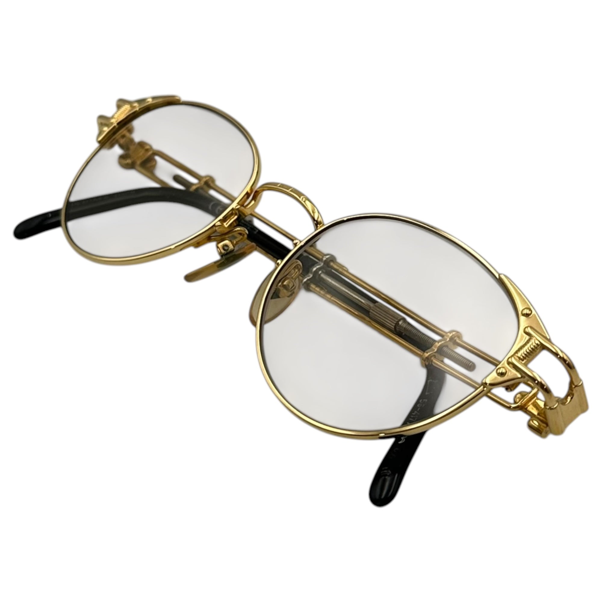 Jean Paul GAULTIER(ジャンポールゴルチエ) 90's Steampunk Screw Temple Sunglasses スチームパンク ネジ テンプル サングラス 56-4177 ゴールド 眼鏡 メガネ