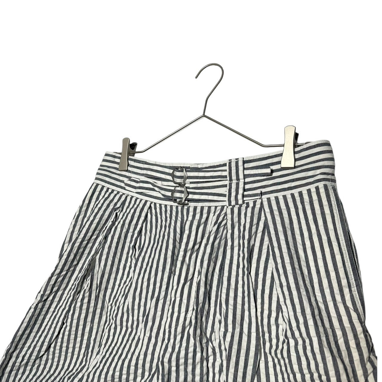 NEAT(ニート) striped gurkha shorts ストライプ グルカ ショーツ ハーフパンツ Ｍ グレー×ホワイト