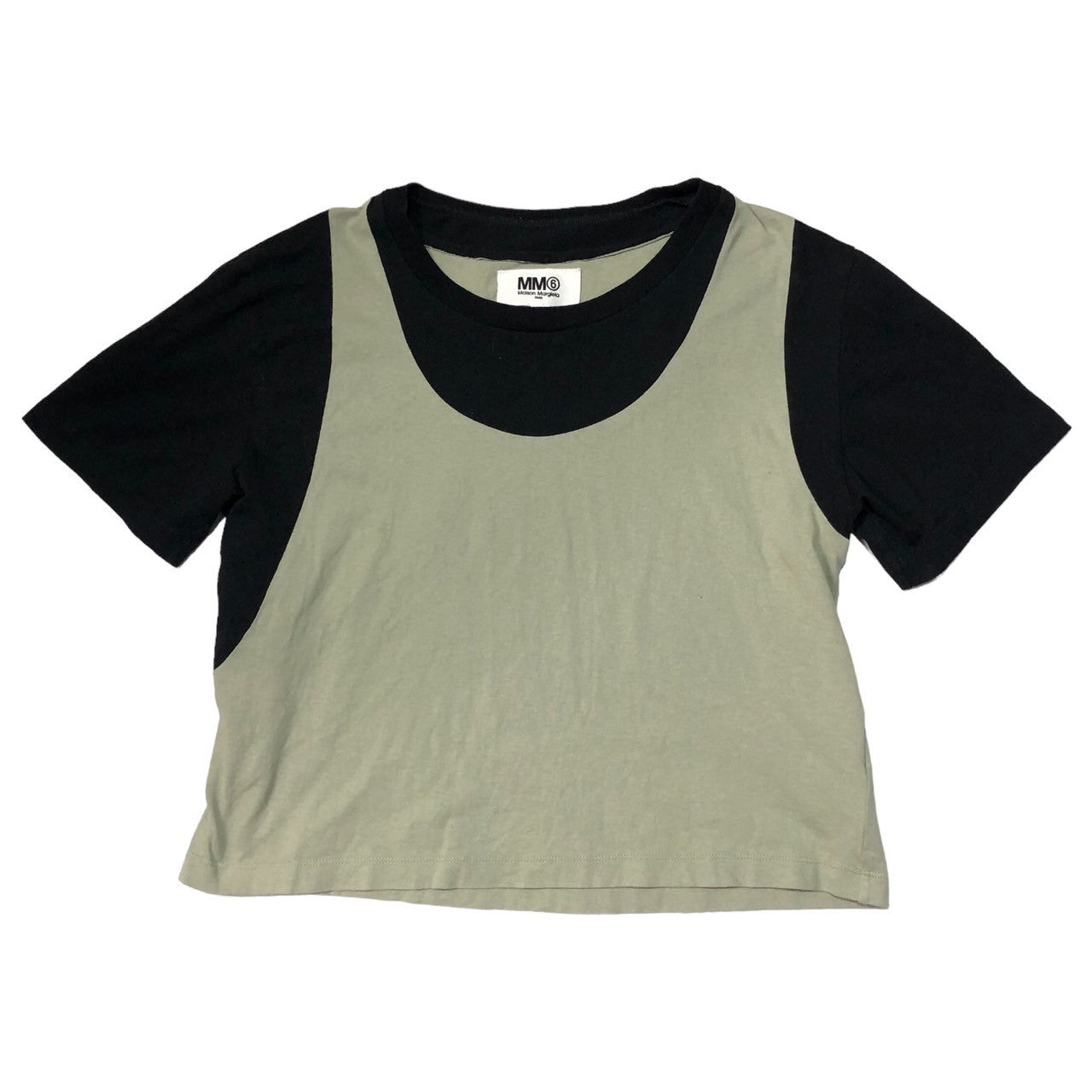 MM6 Maison Margiela(エムエムシックス) ビスチェデザインTシャツ S32GC0414 S22733 S グリーン×ブラック