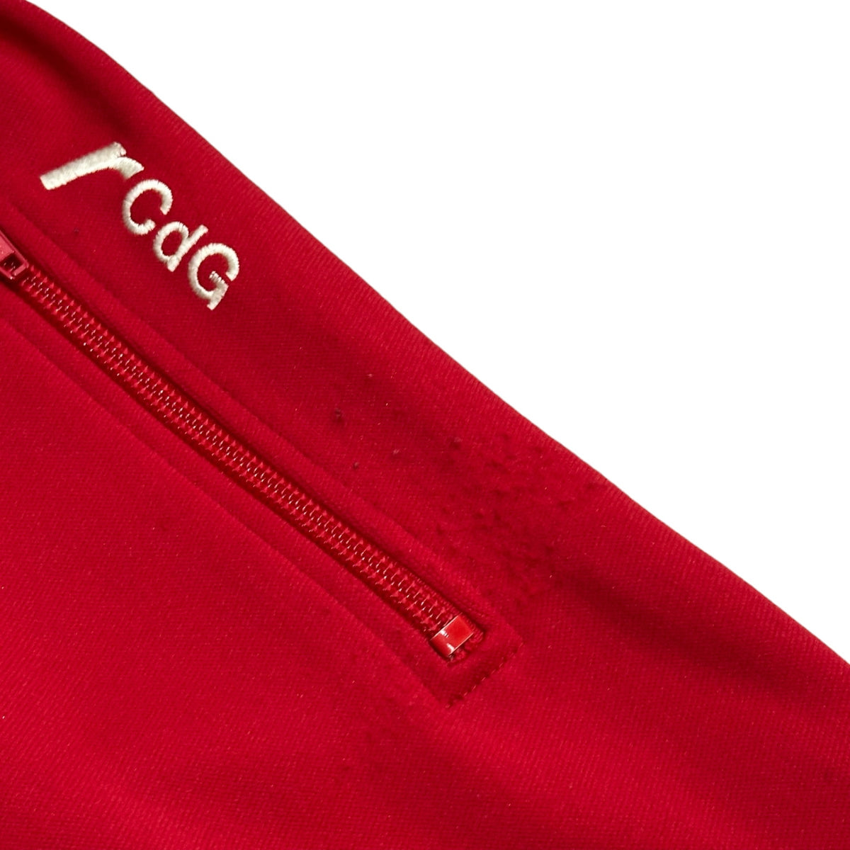 robe de chambre COMME des GARCONS(ローブドシャンブルコムデギャルソン) 2001SS Side Logo Side Stripe Track Pants サイドロゴ サイドライン トラック パンツ RA-T041 M レッド×ホワイト AD2001 男性着用可能