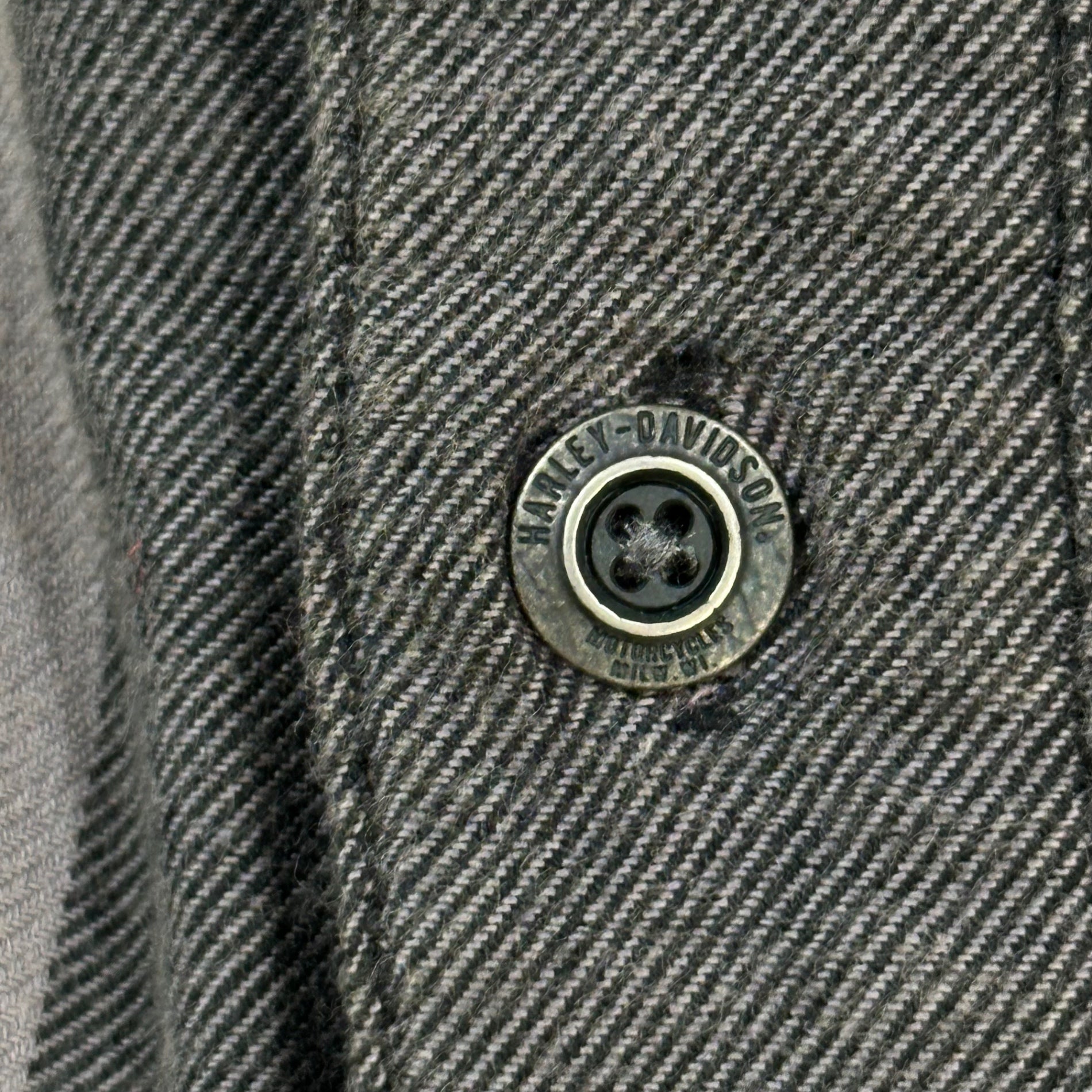 HARLEY DAVIDSON(ハーレーダビッドソン) Logo Patch Buffalo Check Shirt ロゴ ワッペン バッファロー チェック シャツ XL グレー