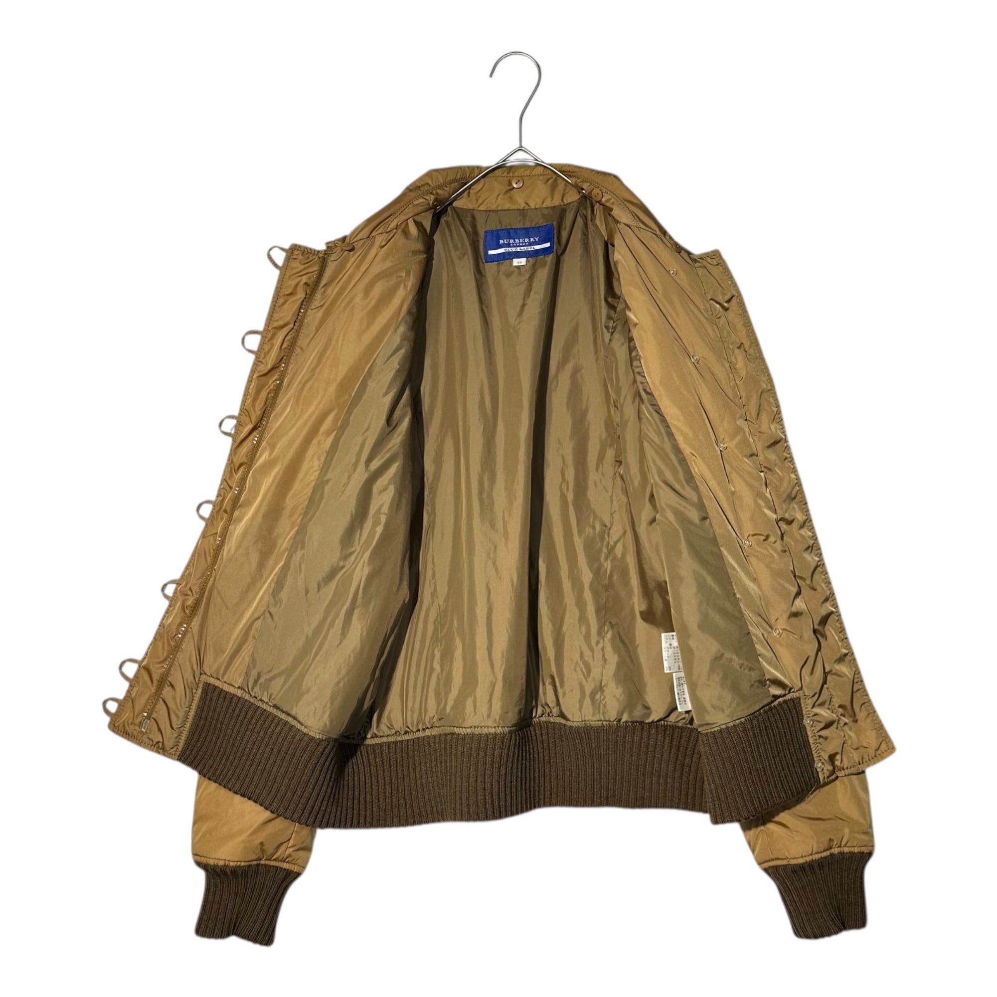 BURBERRY BLUE LABEL(バーバリーブルーレーベル) Cotton ribbed jacket 中綿 リブ ジャケット FCF50-598-50 38(M程度) ブラウン