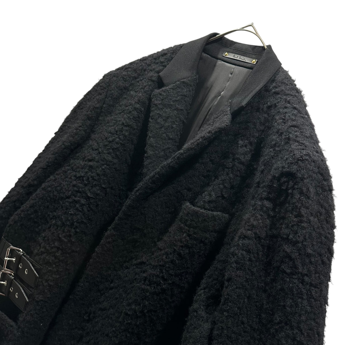 PAUL SMITH(ポールスミス) 2019AW Side-Belt Boa Chester Coat サイド ベルト ボア チェスター コート PF-IS-71439 L ブラック×ブルー 648T