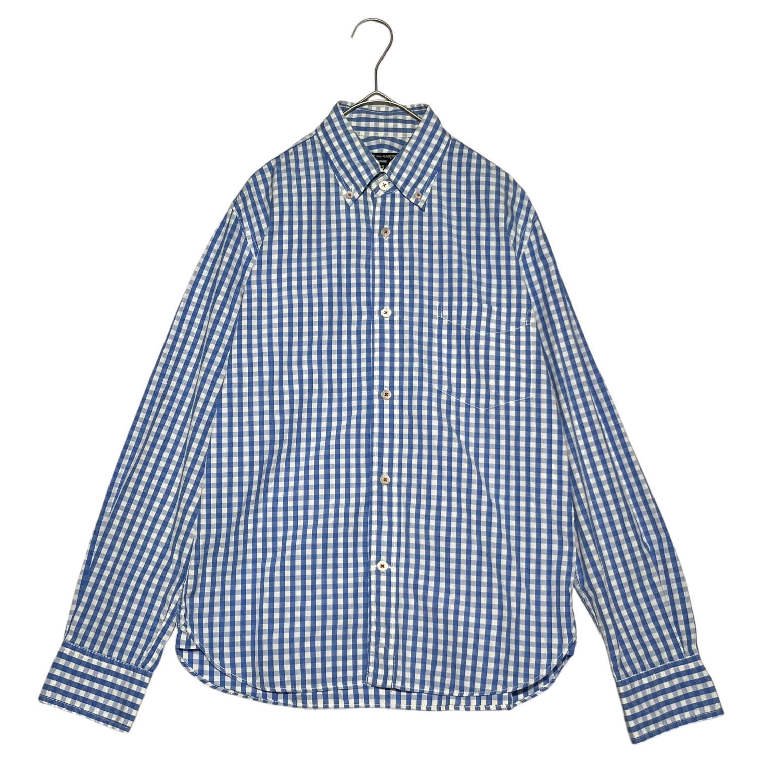 COMME des GARCONS HOMME(コムデギャルソンオム) 13SS Gingham check button down long sleeve shirt ギンガムチェック ボタンダウン 長袖 シャツ HJ-B028 XS ブルー×ホワイト AD2012