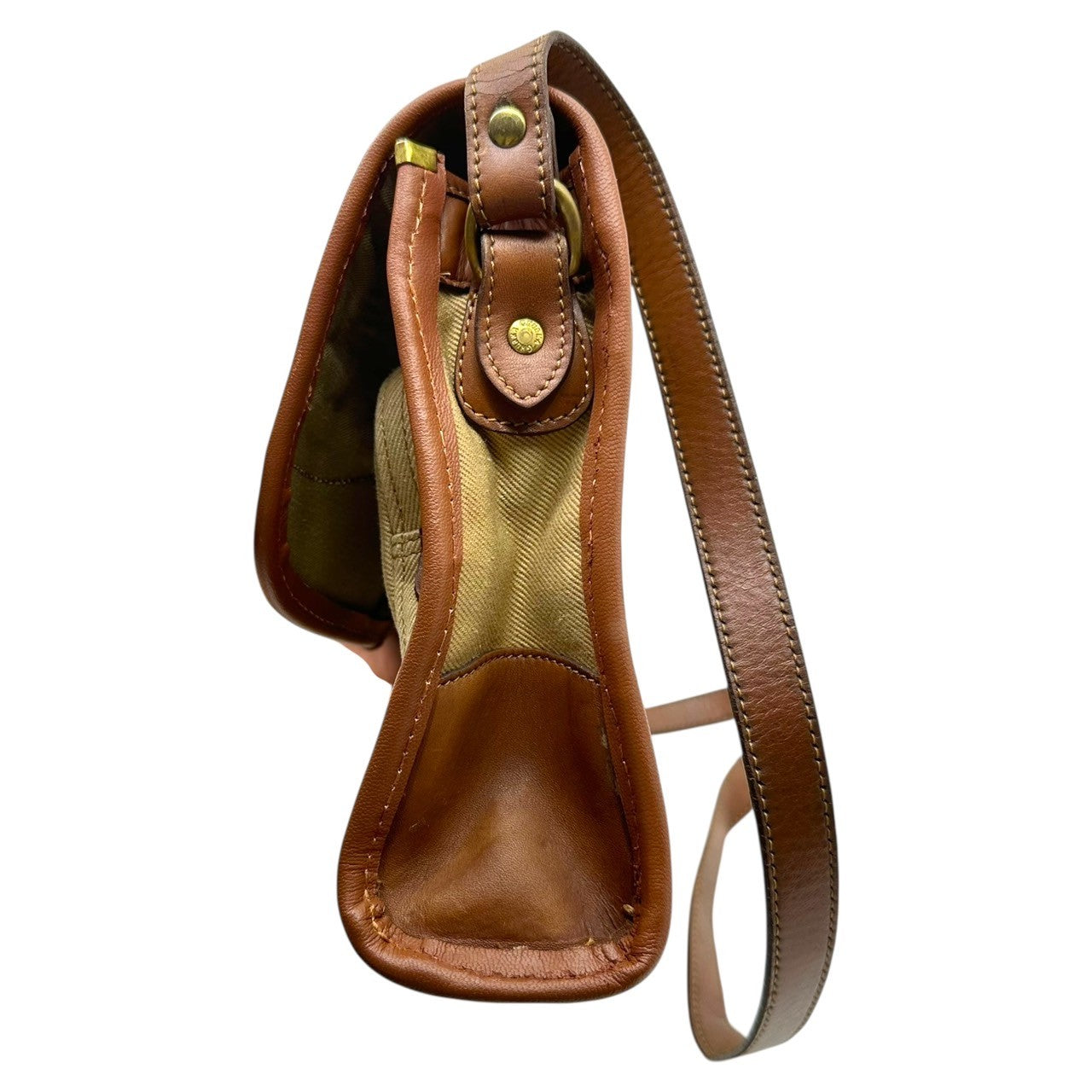 GHURKA(グルカ) N.58 Campus Leather Shoulder Bag キャンパス レザー ショルダー バッグ カーキ×ブラウン MARLEY HODGSON
