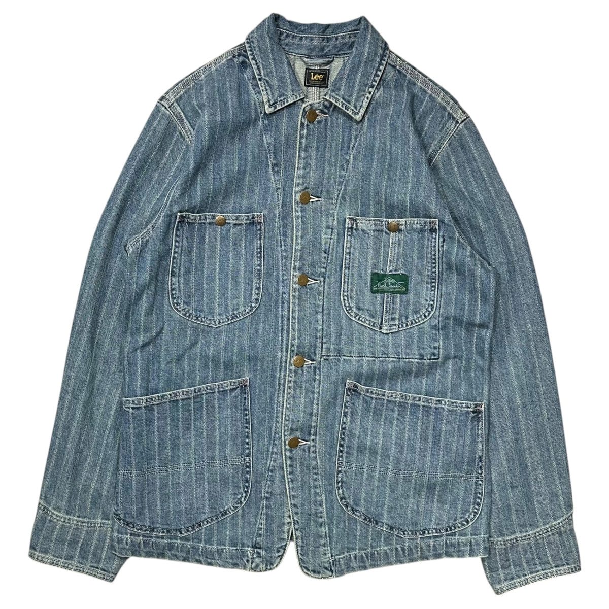 LEE×PAUL SMITH(リー×ポールスミス) 2025SS Wabash Chore Coverall ＆ Work Pants ウォバッシュチョア カバーオール ＆ ワーク パンツ LB0585 LB0586 L ライトインディゴ セットアップ 上下セット ストライプ