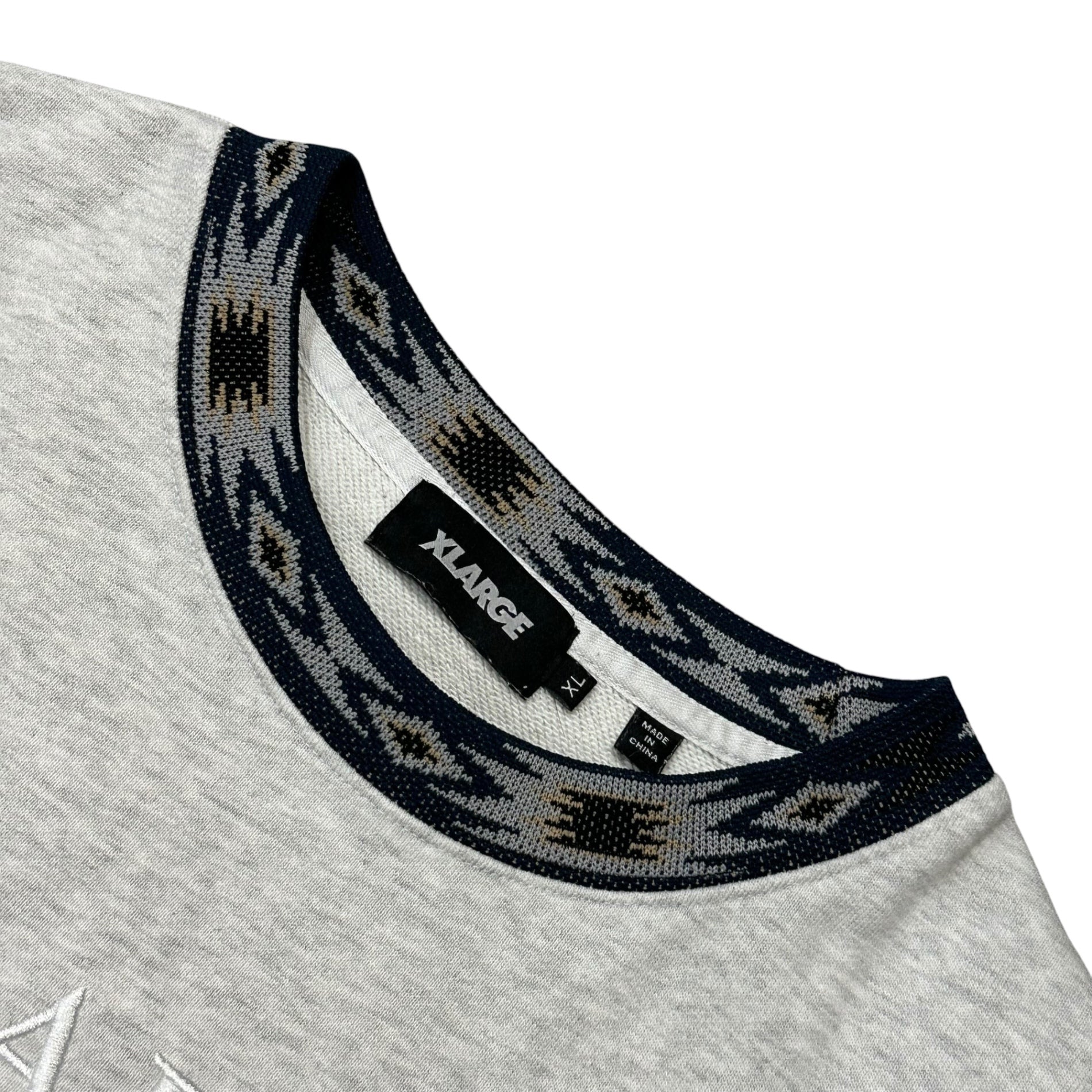 X-LARGE(エクストララージ) Mountain Range Embroidered Crewneck Sweatshirt 山脈 刺繍 クルーネック スウェット XL グレー×ネイビー
